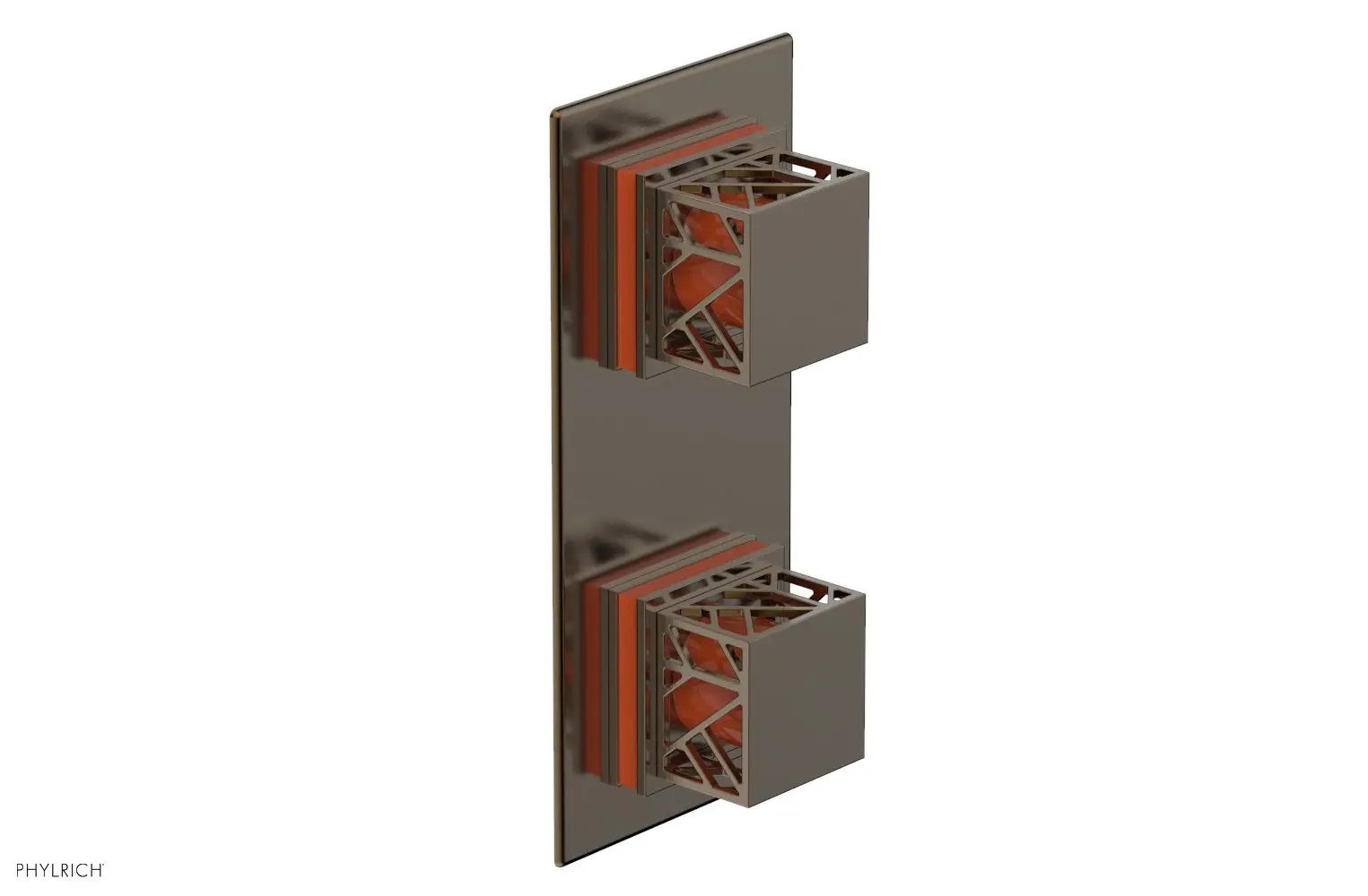 Phylrich JOLIE Thermostatic Valve with Volume Control or Diverter with "Orange" Accents by Phylrich