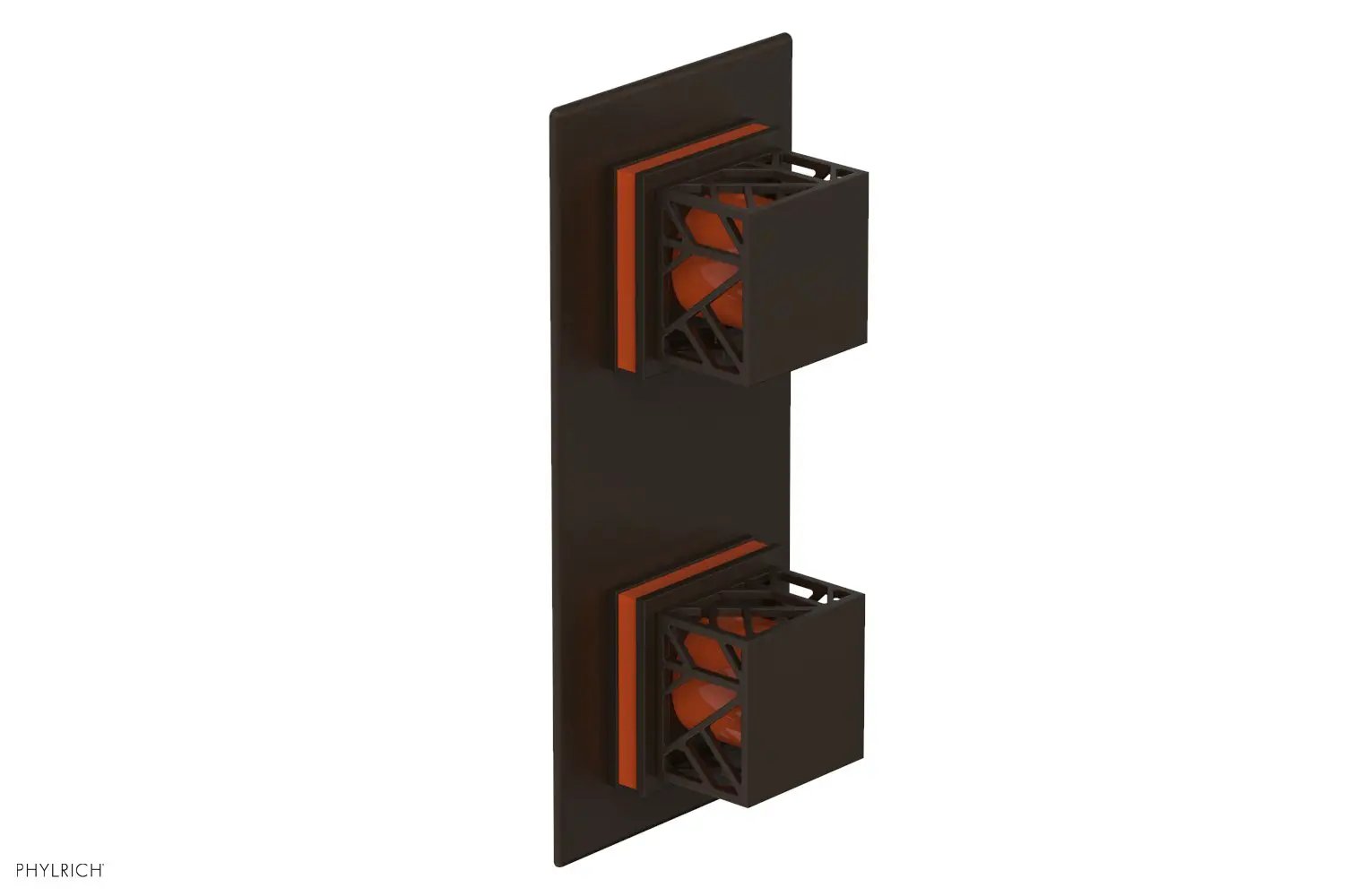 Phylrich JOLIE Thermostatic Valve with Volume Control or Diverter with "Orange" Accents by Phylrich