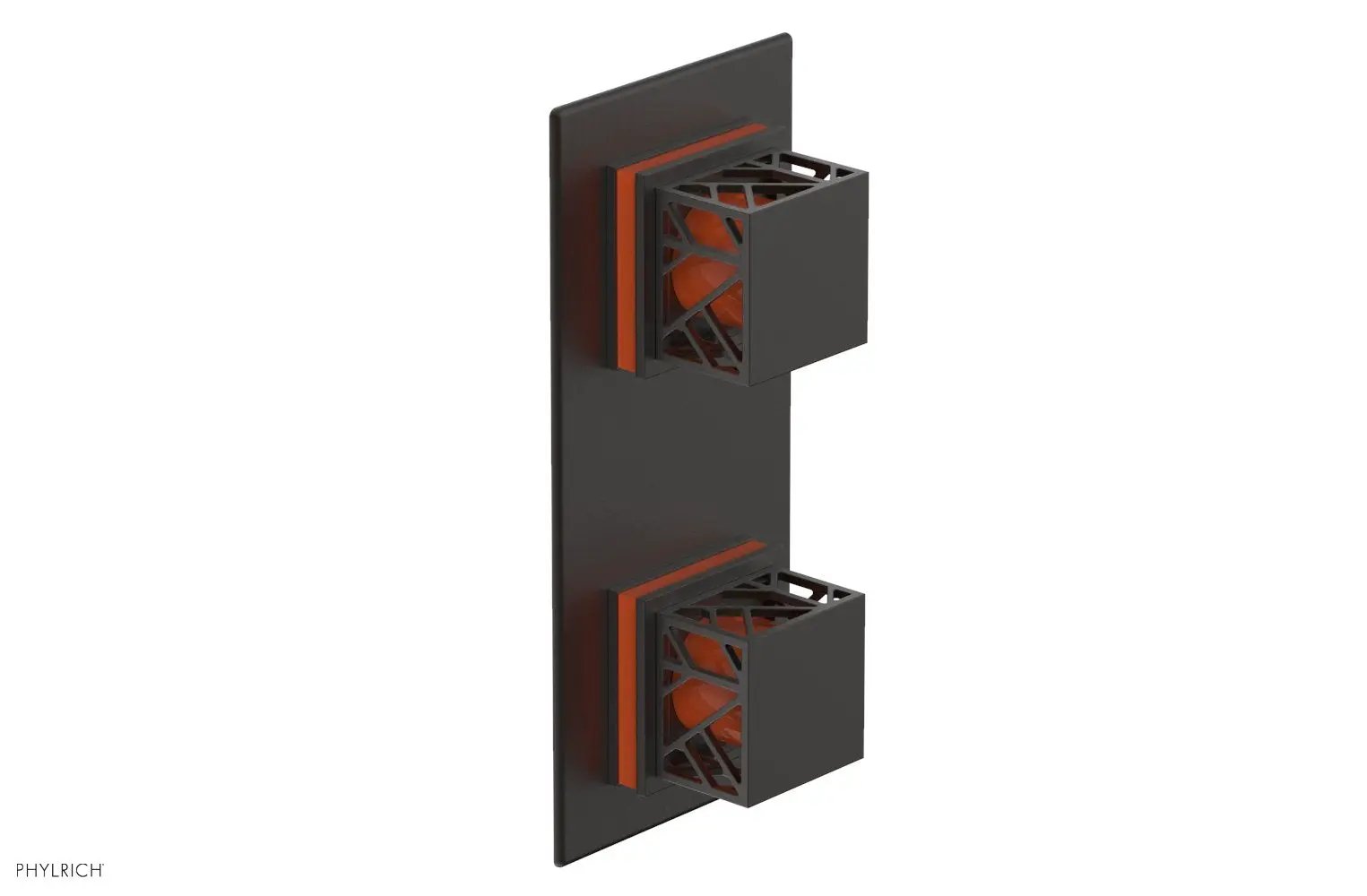 Phylrich JOLIE Thermostatic Valve with Volume Control or Diverter with "Orange" Accents by Phylrich