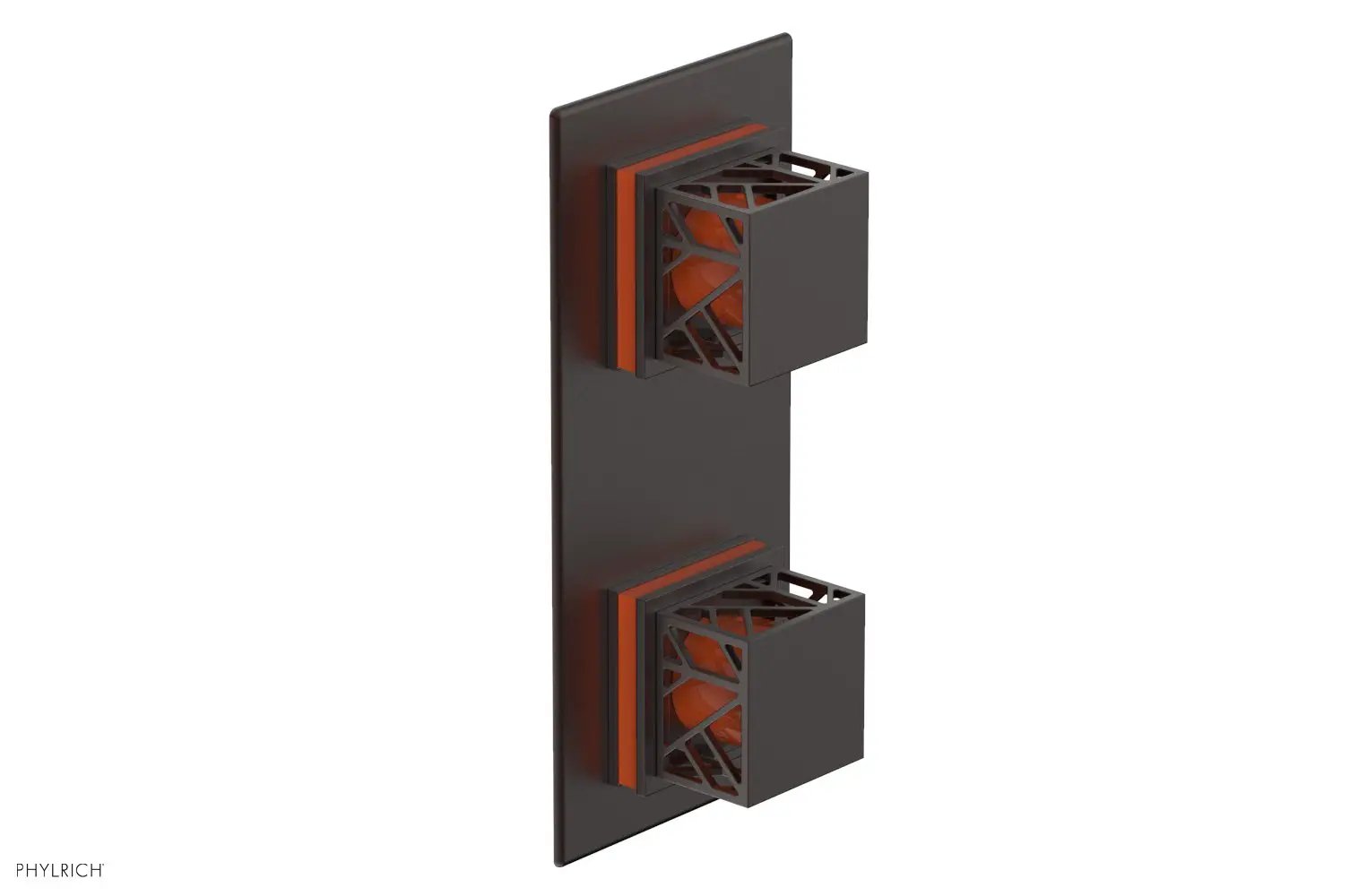 Phylrich JOLIE Thermostatic Valve with Volume Control or Diverter with "Orange" Accents by Phylrich