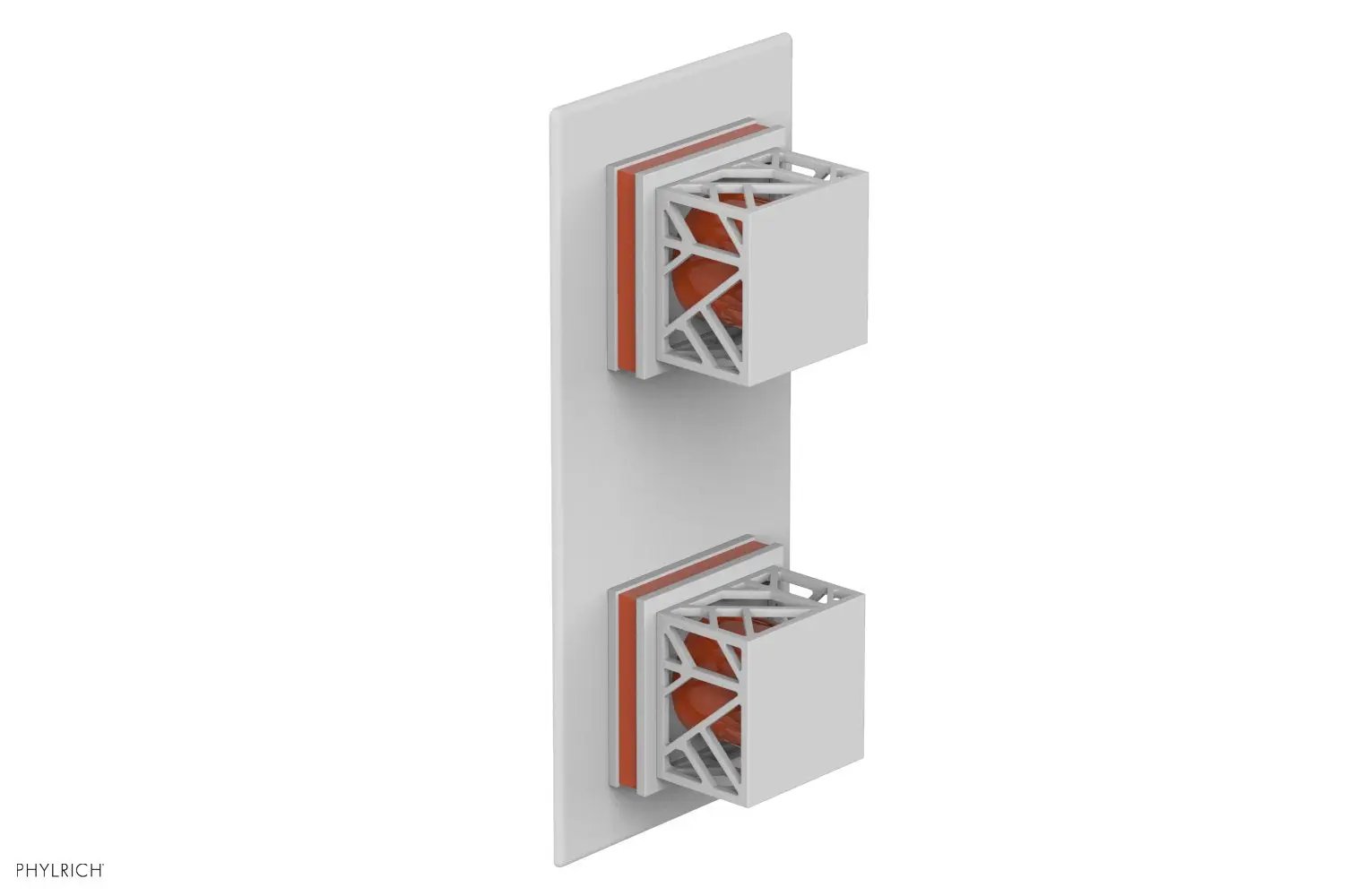 Phylrich JOLIE Thermostatic Valve with Volume Control or Diverter with "Orange" Accents by Phylrich