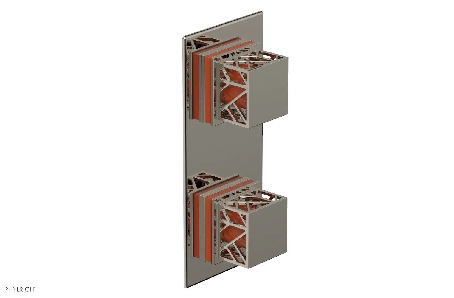Phylrich JOLIE Thermostatic Valve with Volume Control or Diverter with "Orange" Accents by Phylrich