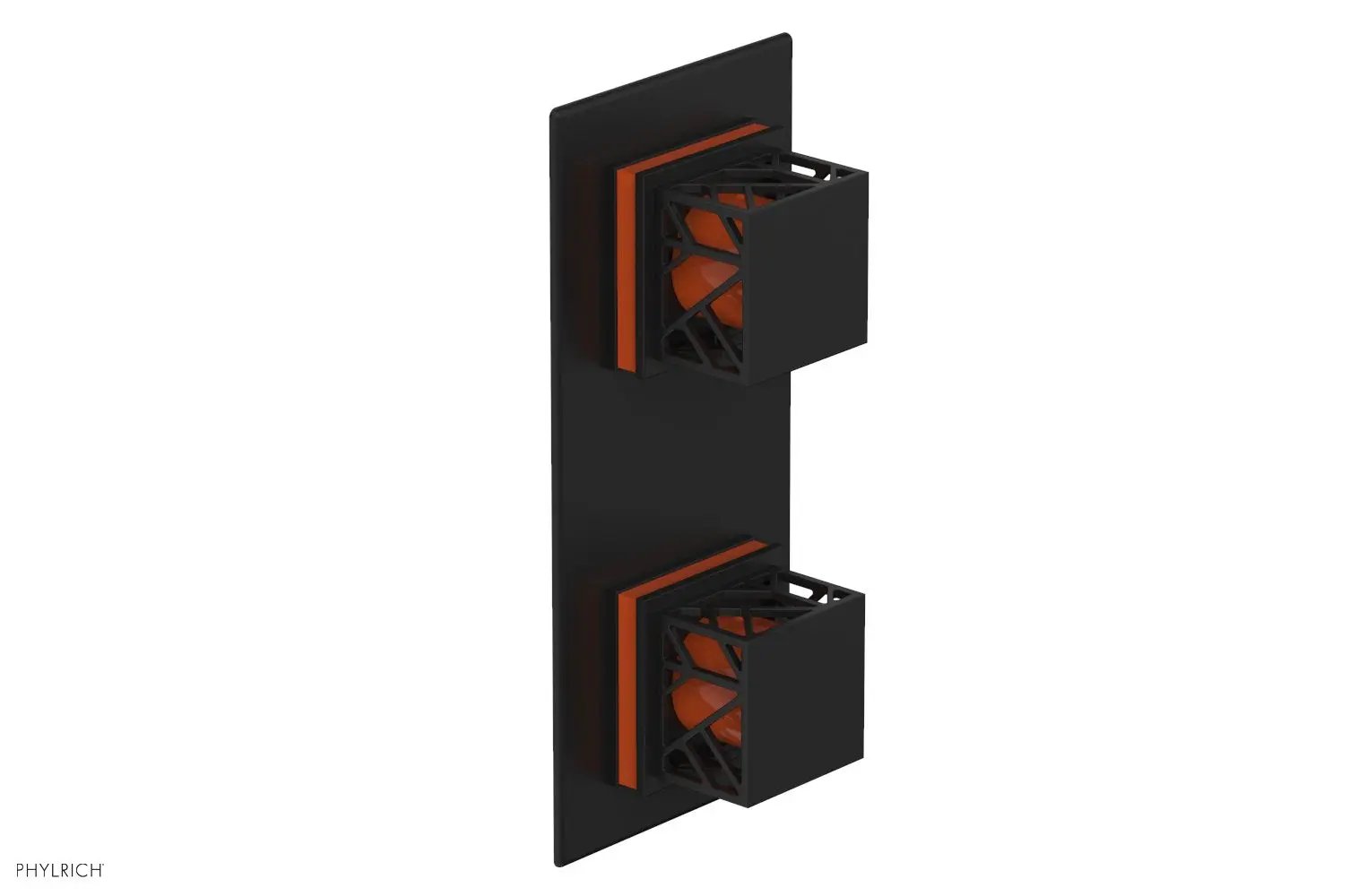 Phylrich JOLIE Thermostatic Valve with Volume Control or Diverter with "Orange" Accents by Phylrich