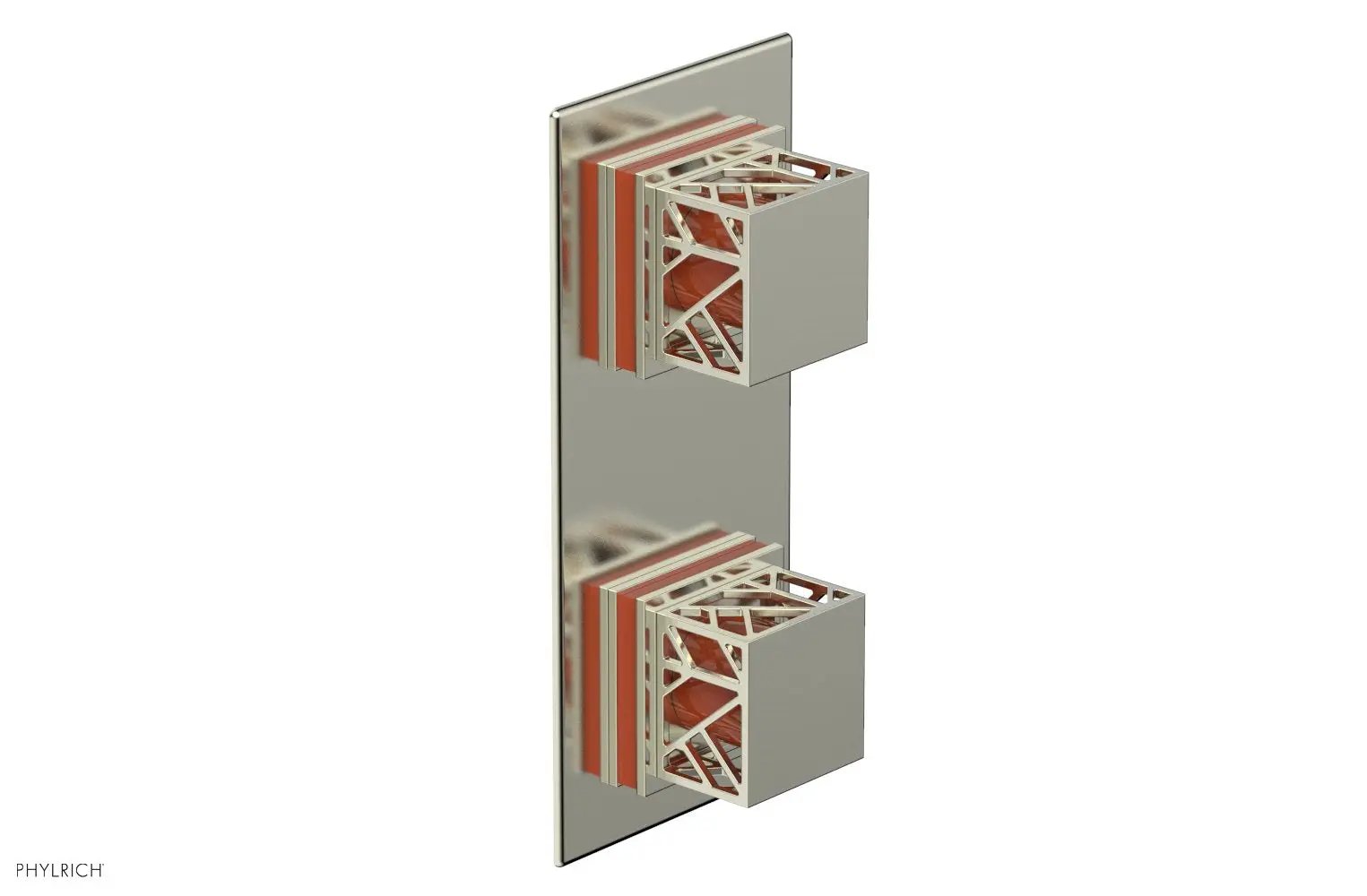 Phylrich JOLIE Thermostatic Valve with Volume Control or Diverter with "Orange" Accents by Phylrich