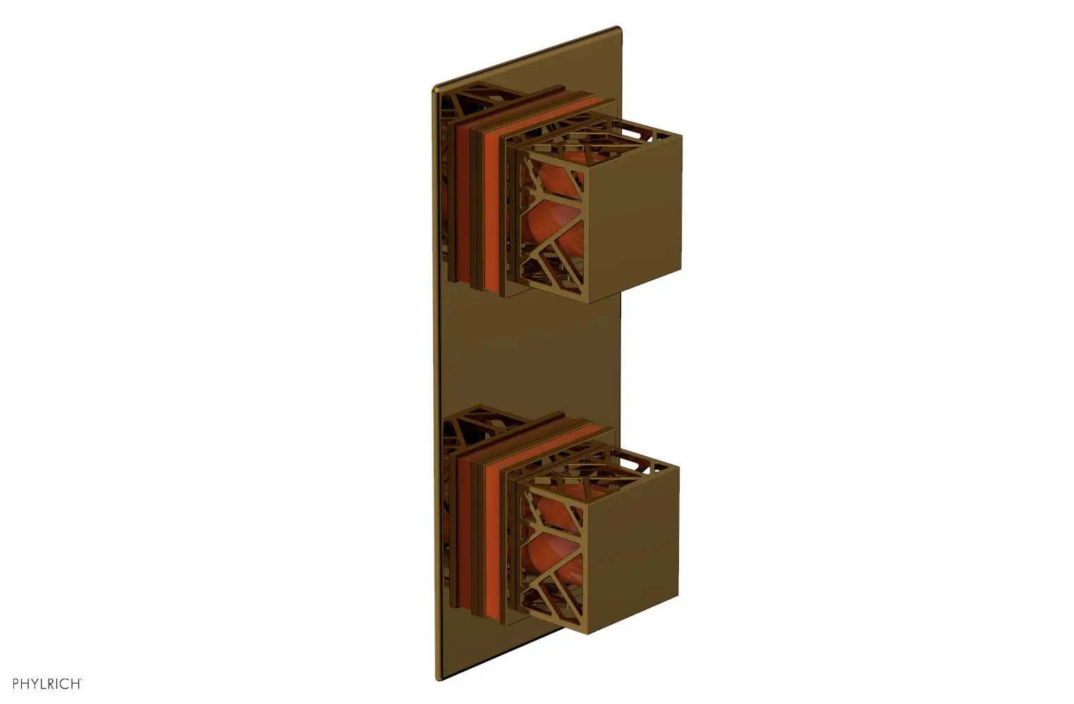 Phylrich JOLIE Thermostatic Valve with Volume Control or Diverter with "Orange" Accents by Phylrich