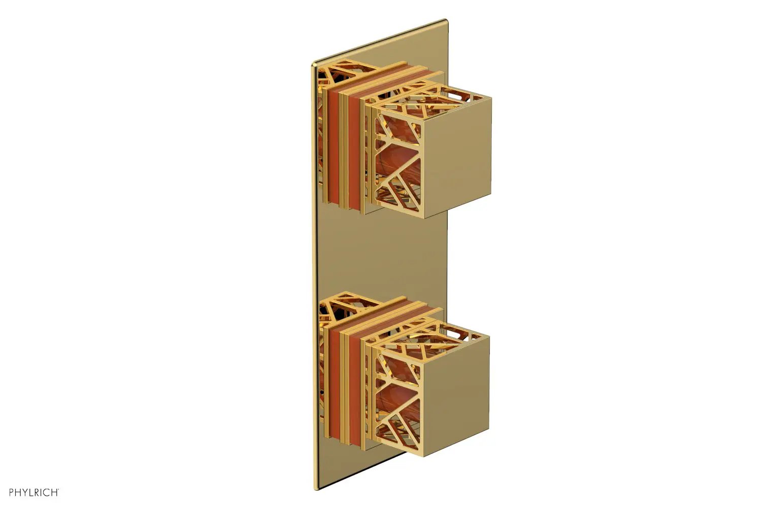 Phylrich JOLIE Thermostatic Valve with Volume Control or Diverter with "Orange" Accents by Phylrich