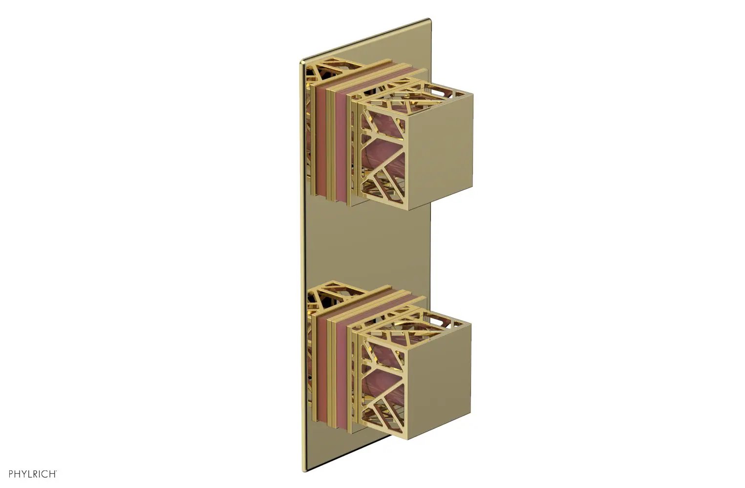 Phylrich JOLIE Thermostatic Valve with Volume Control or Diverter with "Pink" Accents by Phylrich