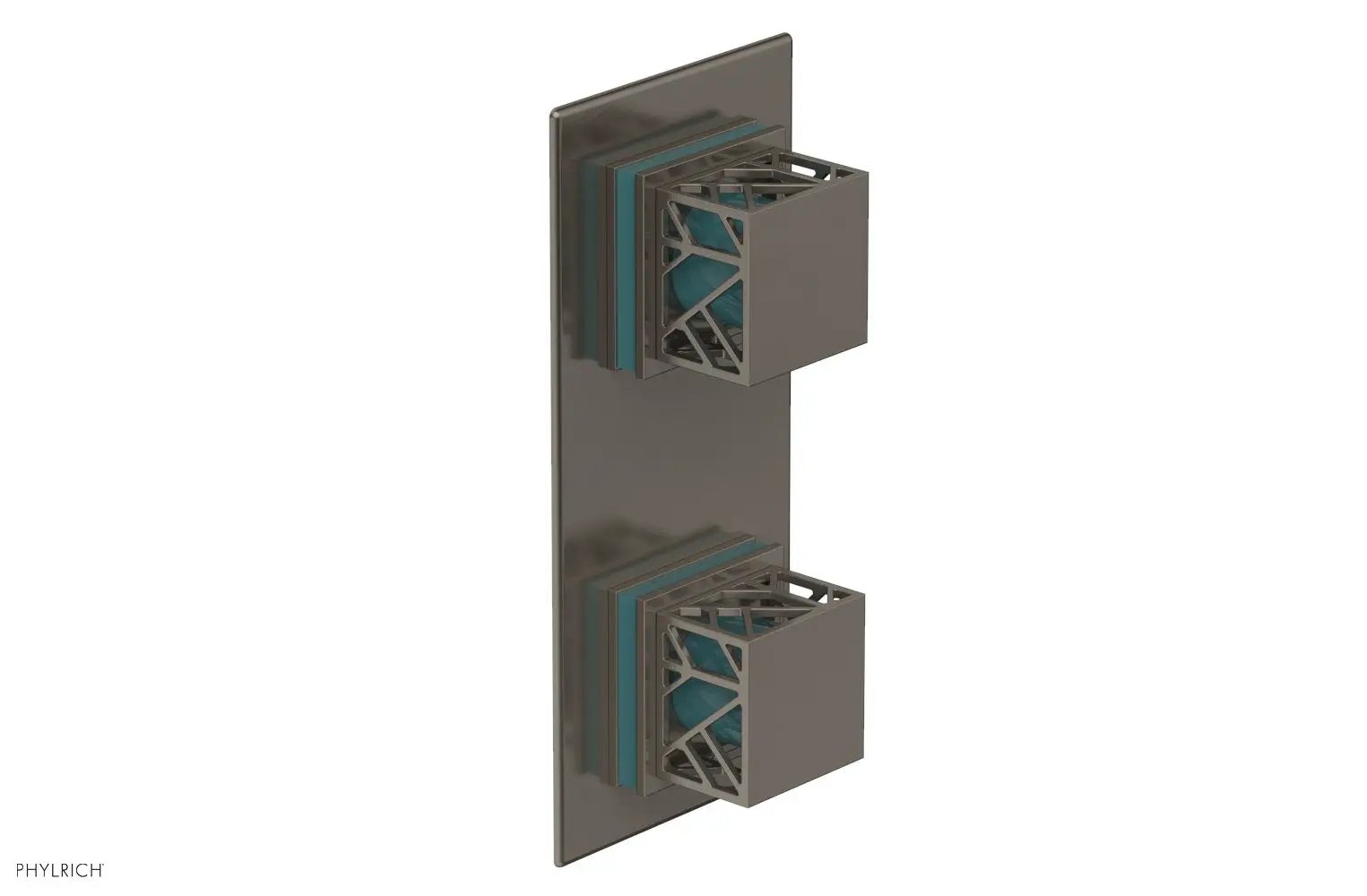 Phylrich JOLIE Thermostatic Valve with Volume Control or Diverter with "Turquoise" Accents by Phylrich
