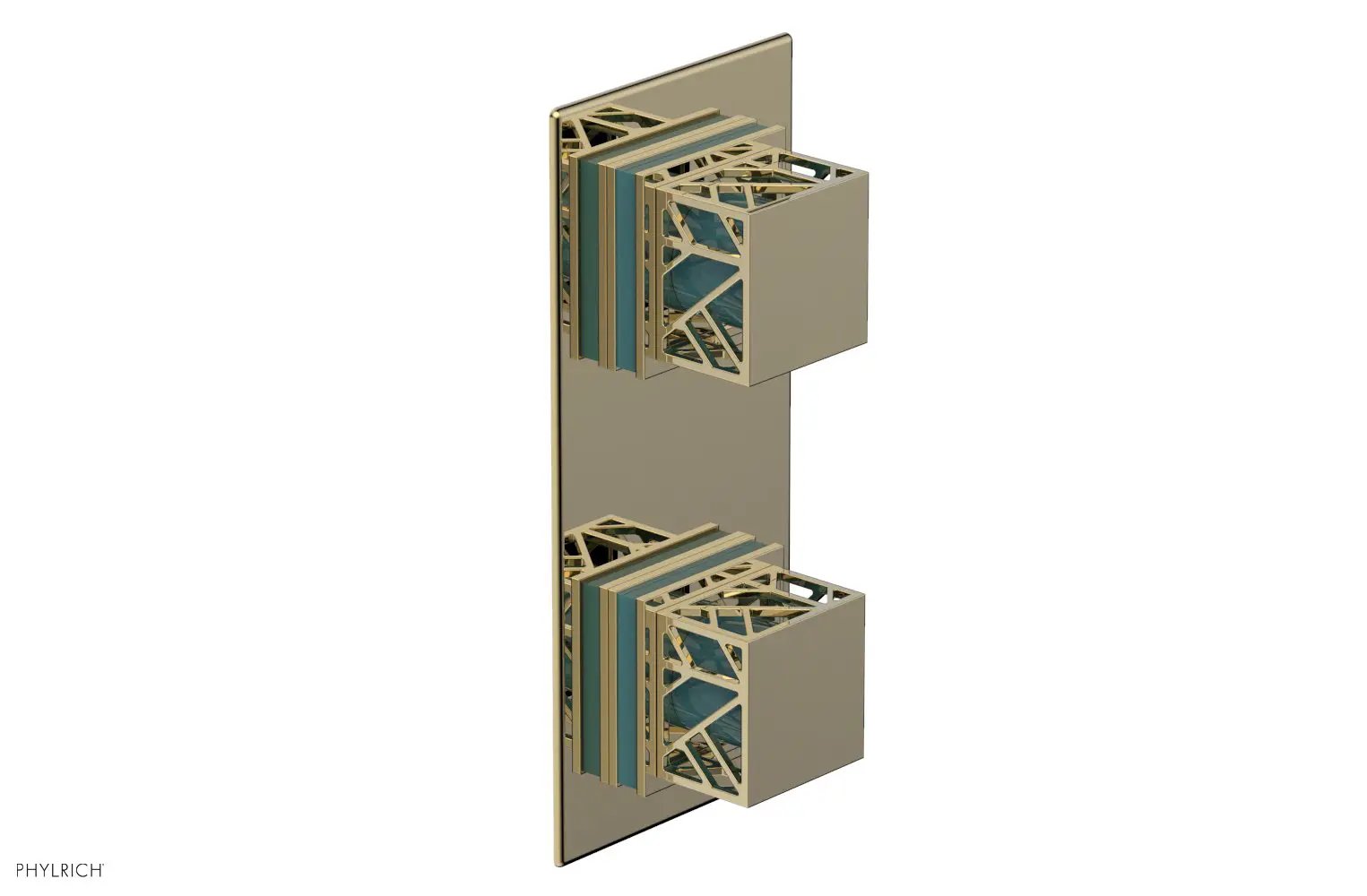 Phylrich JOLIE Thermostatic Valve with Volume Control or Diverter with "Turquoise" Accents by Phylrich