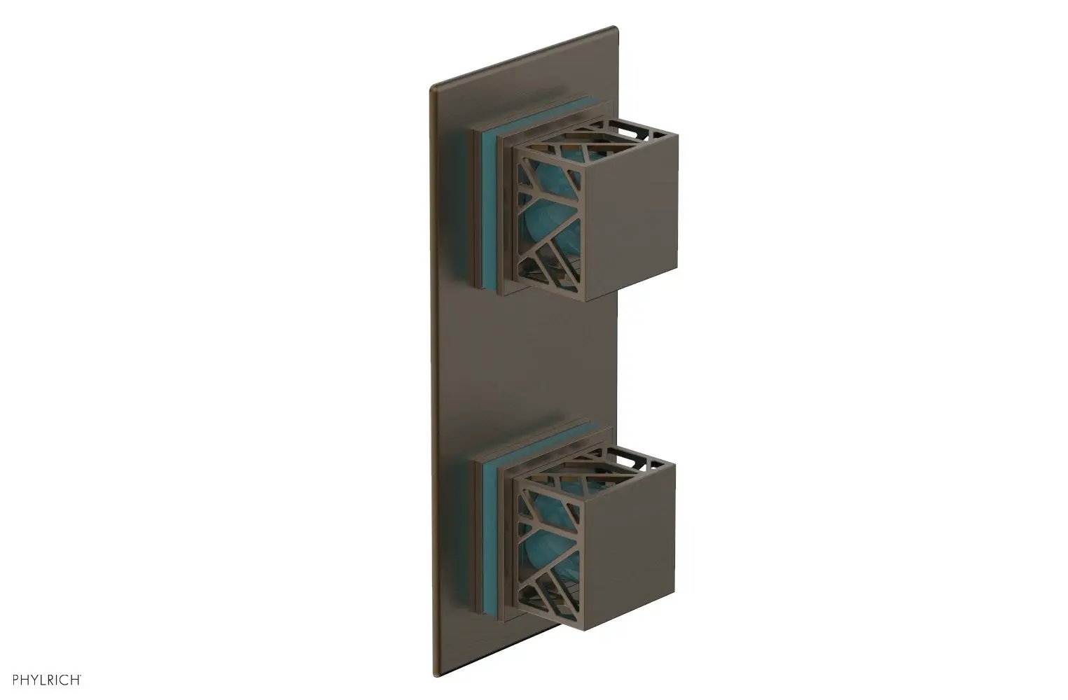 Phylrich JOLIE Thermostatic Valve with Volume Control or Diverter with "Turquoise" Accents by Phylrich