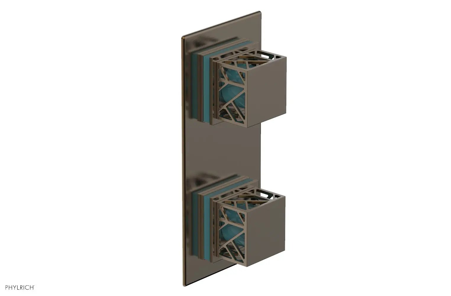 Phylrich JOLIE Thermostatic Valve with Volume Control or Diverter with "Turquoise" Accents by Phylrich