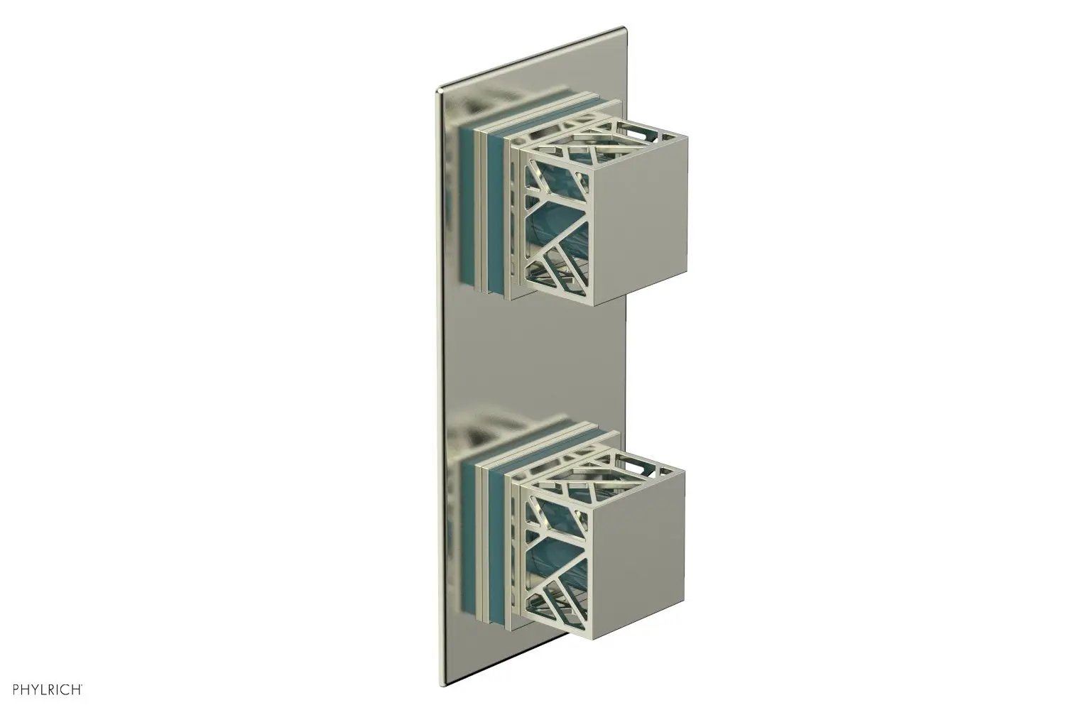 Phylrich JOLIE Thermostatic Valve with Volume Control or Diverter with "Turquoise" Accents by Phylrich