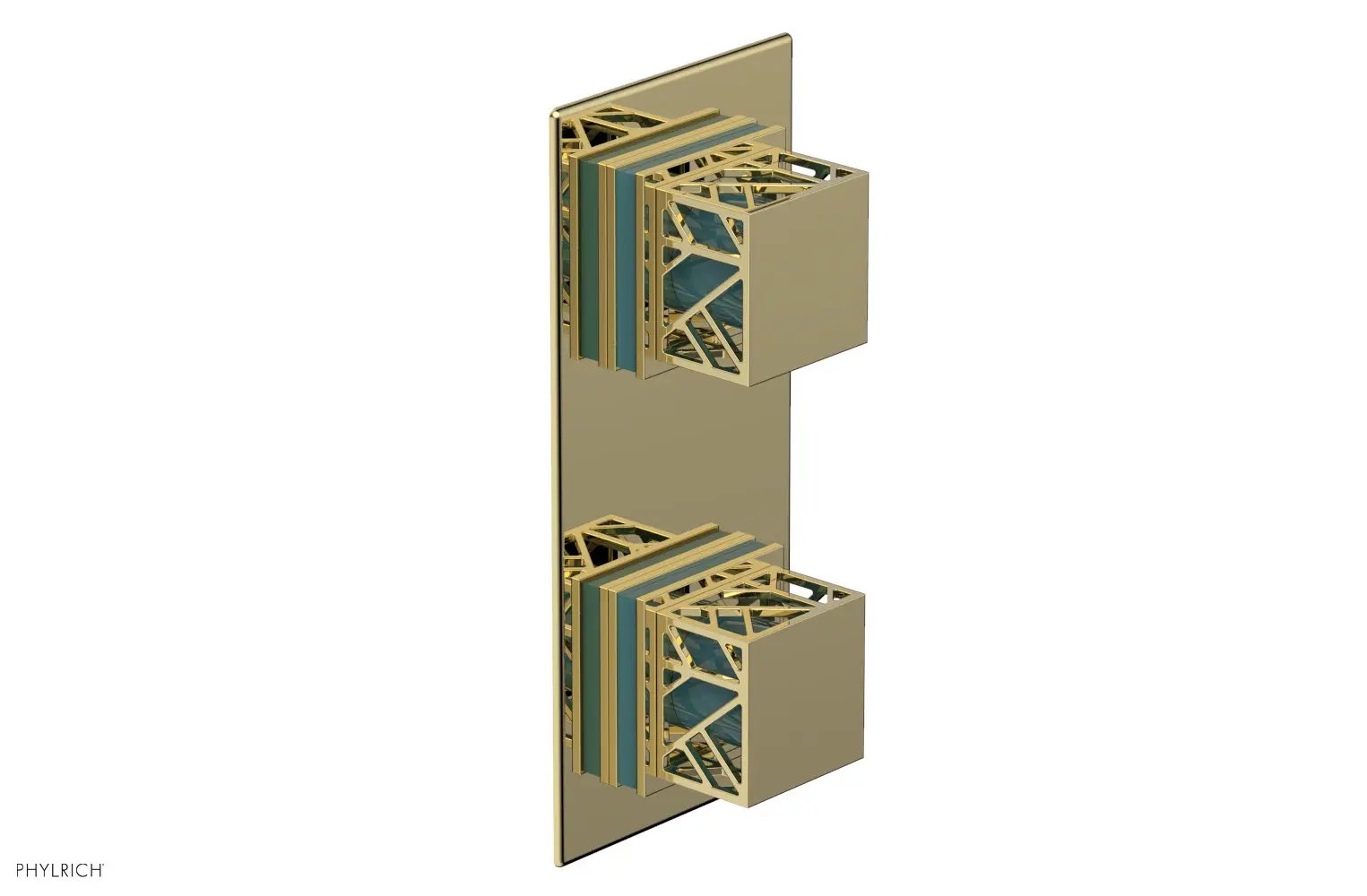 Phylrich JOLIE Thermostatic Valve with Volume Control or Diverter with "Turquoise" Accents by Phylrich