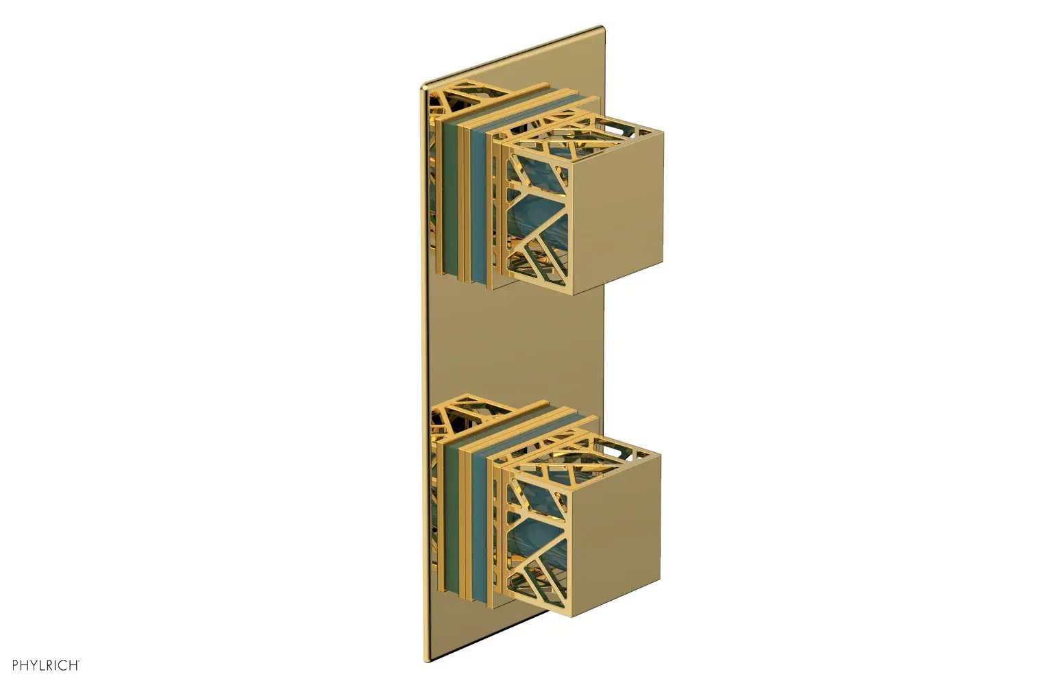 Phylrich JOLIE Thermostatic Valve with Volume Control or Diverter with "Turquoise" Accents by Phylrich