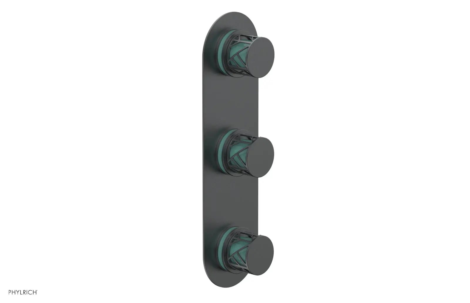 Phylrich JOLIE Thermostatic Valve with Two Volume Control with "Turquoise" Accents by Phylrich