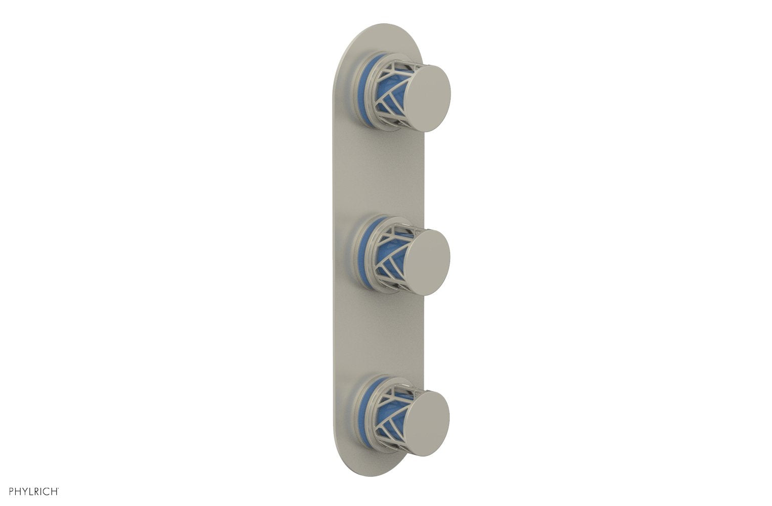 Phylrich JOLIE Thermostatic Valve with Two Volume Control with "Light Blue" Accents