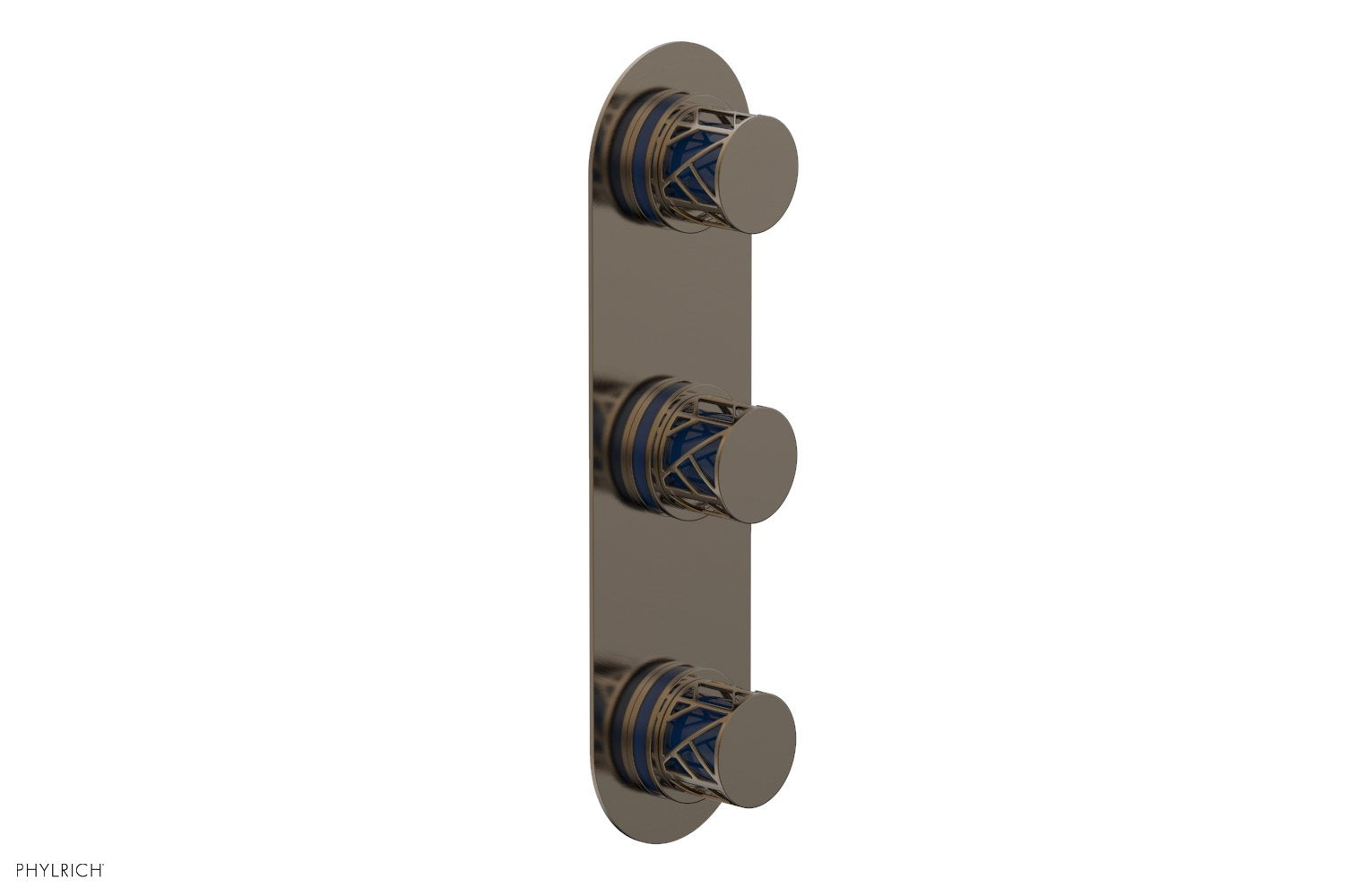 Phylrich JOLIE Thermostatic Valve with Two Volume Control with "Navy Blue" Accents