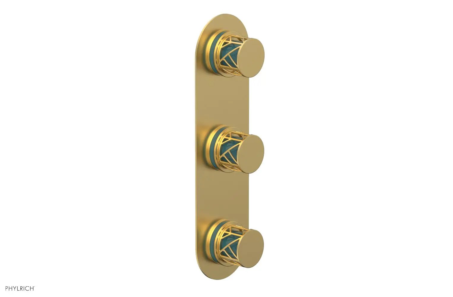 Phylrich JOLIE Thermostatic Valve with Two Volume Control with "Turquoise" Accents by Phylrich