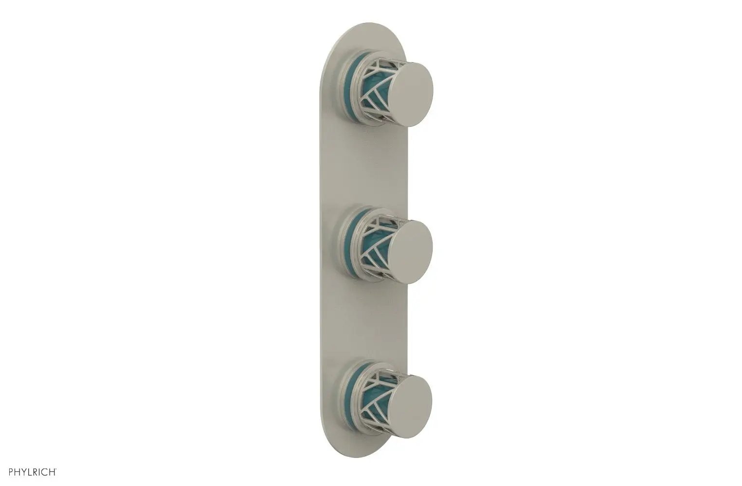Phylrich JOLIE Thermostatic Valve with Two Volume Control with "Turquoise" Accents by Phylrich