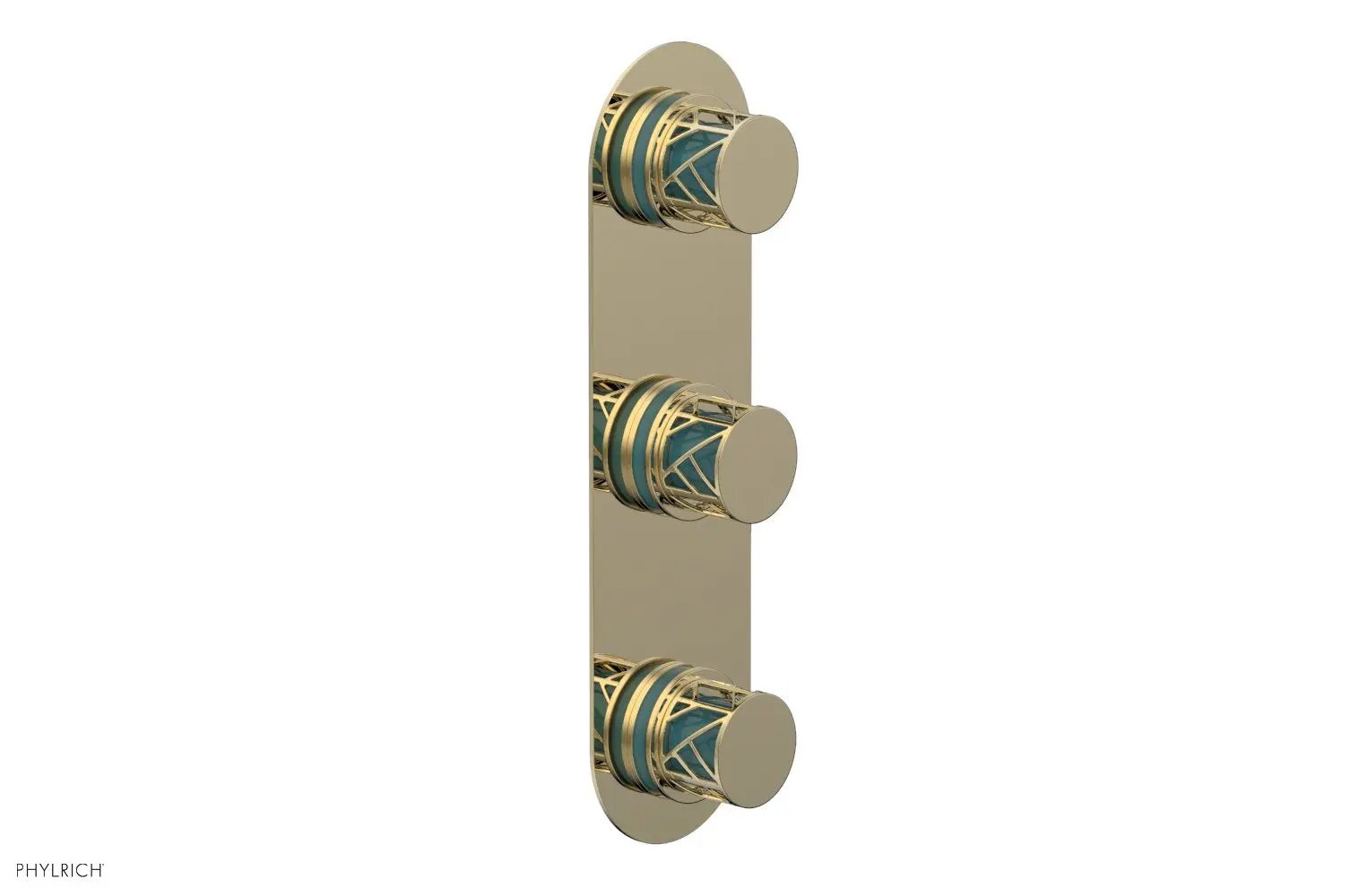 Phylrich JOLIE Thermostatic Valve with Two Volume Control with "Turquoise" Accents by Phylrich