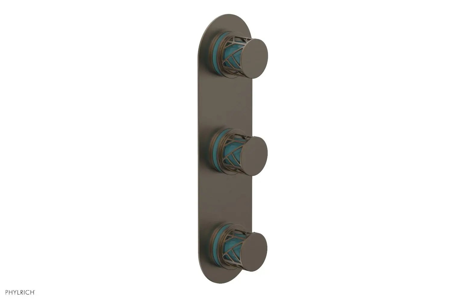 Phylrich JOLIE Thermostatic Valve with Two Volume Control with "Turquoise" Accents by Phylrich