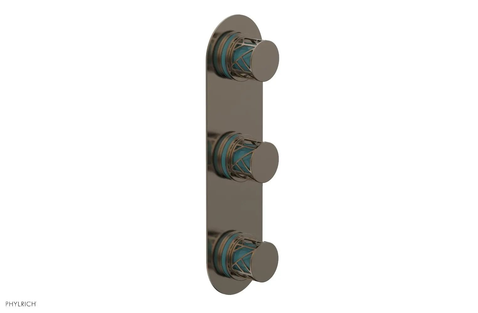 Phylrich JOLIE Thermostatic Valve with Two Volume Control with "Turquoise" Accents by Phylrich