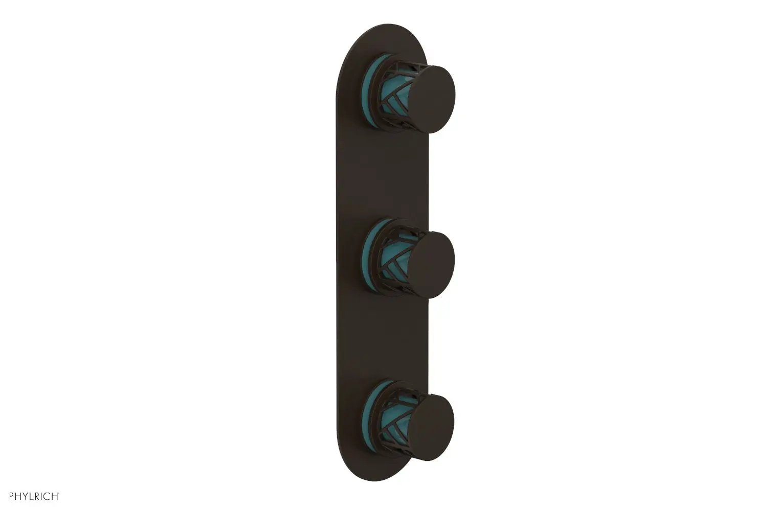 Phylrich JOLIE Thermostatic Valve with Two Volume Control with "Turquoise" Accents by Phylrich