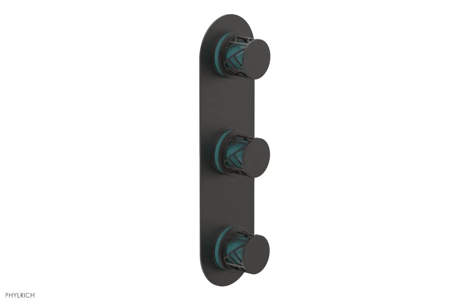 Phylrich JOLIE Thermostatic Valve with Two Volume Control with "Turquoise" Accents by Phylrich