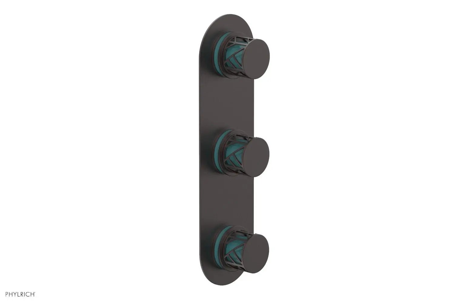 Phylrich JOLIE Thermostatic Valve with Two Volume Control with "Turquoise" Accents by Phylrich