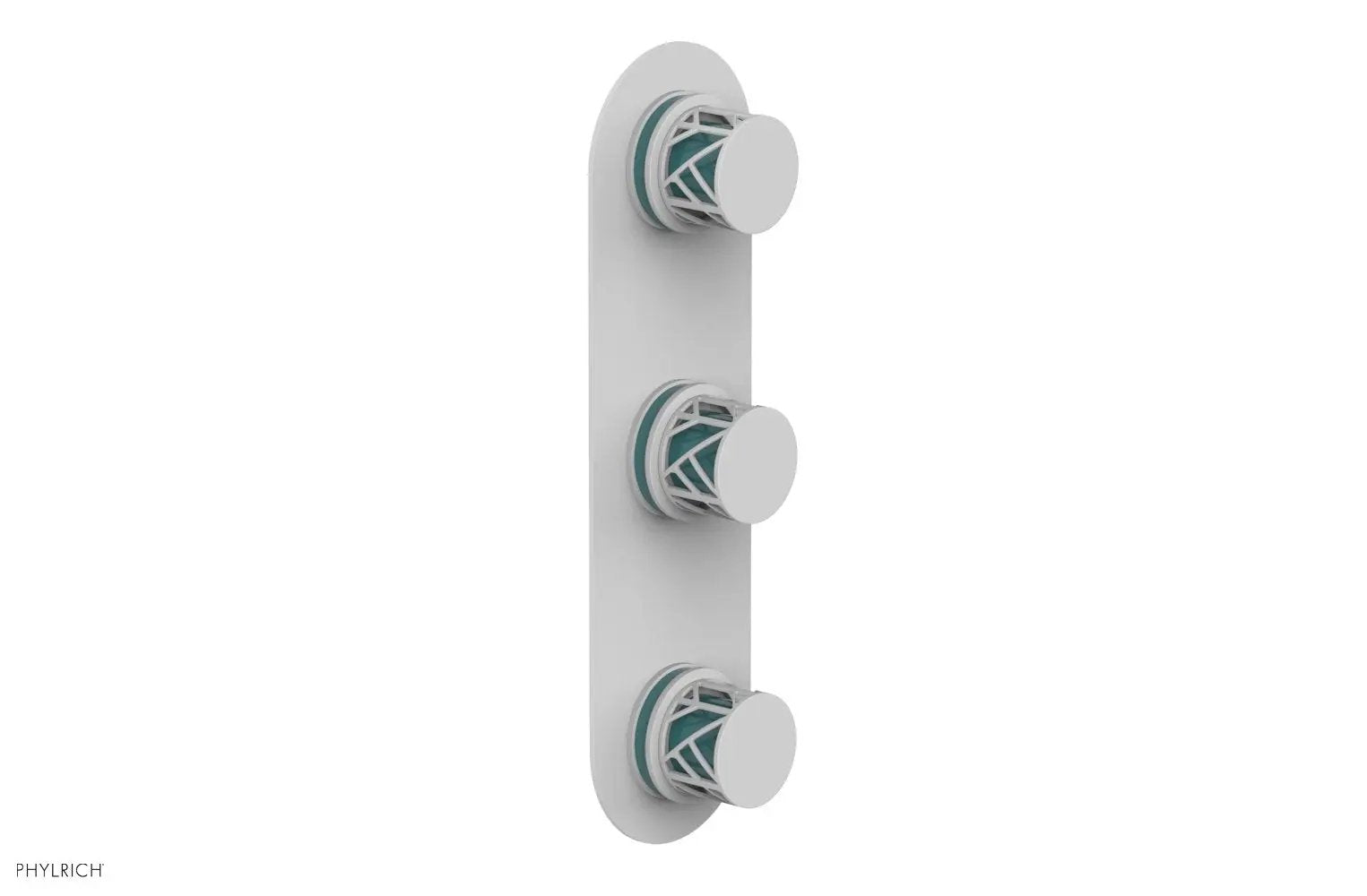 Phylrich JOLIE Thermostatic Valve with Two Volume Control with "Turquoise" Accents by Phylrich