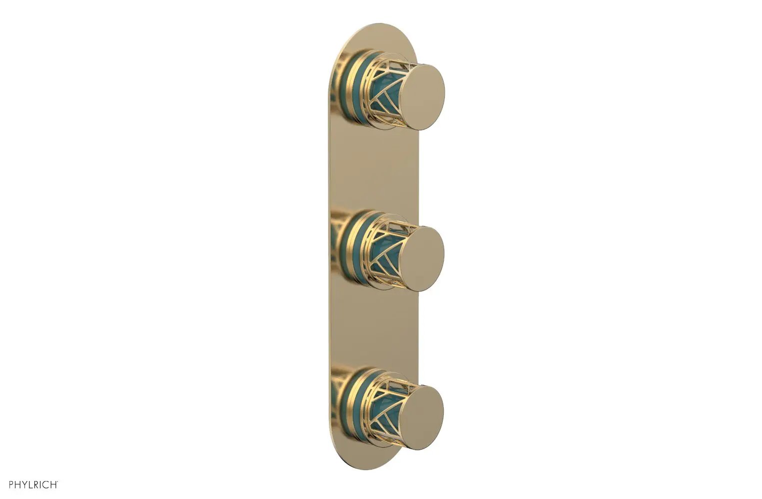 Phylrich JOLIE Thermostatic Valve with Two Volume Control with "Turquoise" Accents by Phylrich