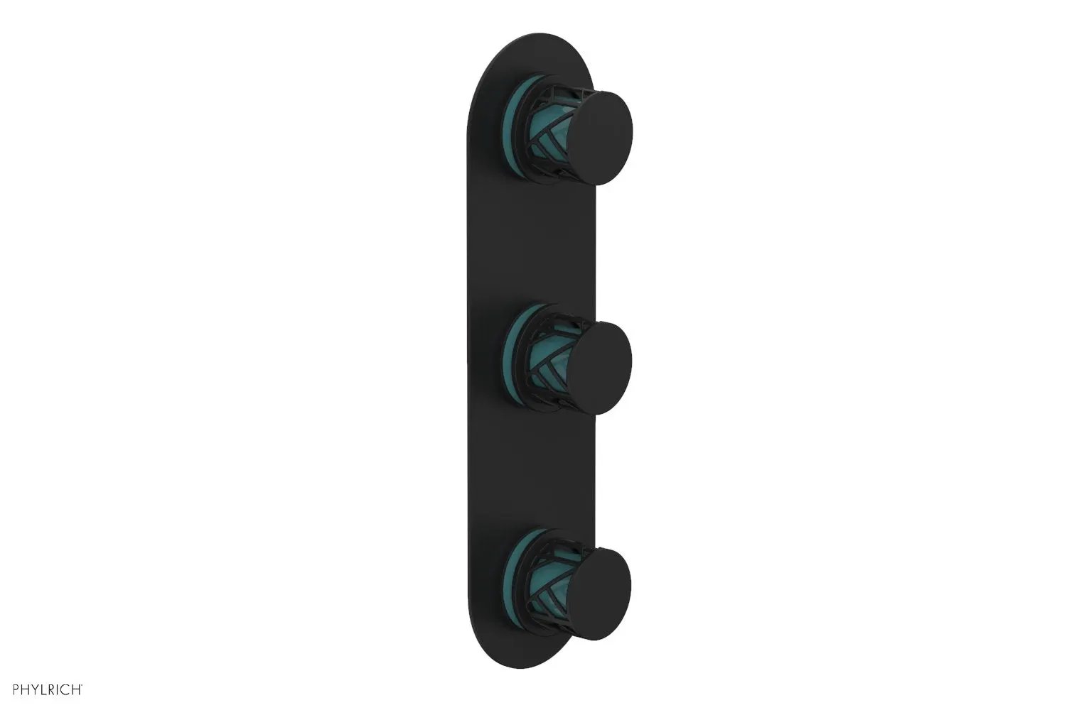 Phylrich JOLIE Thermostatic Valve with Two Volume Control with "Turquoise" Accents by Phylrich