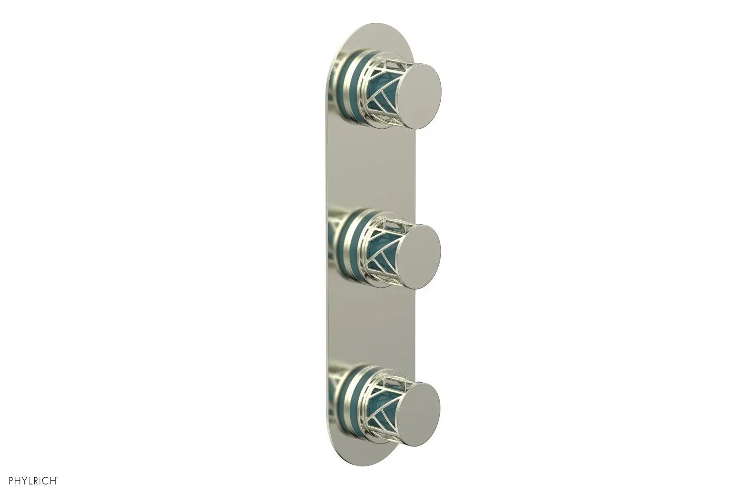 Phylrich JOLIE Thermostatic Valve with Two Volume Control with "Turquoise" Accents by Phylrich