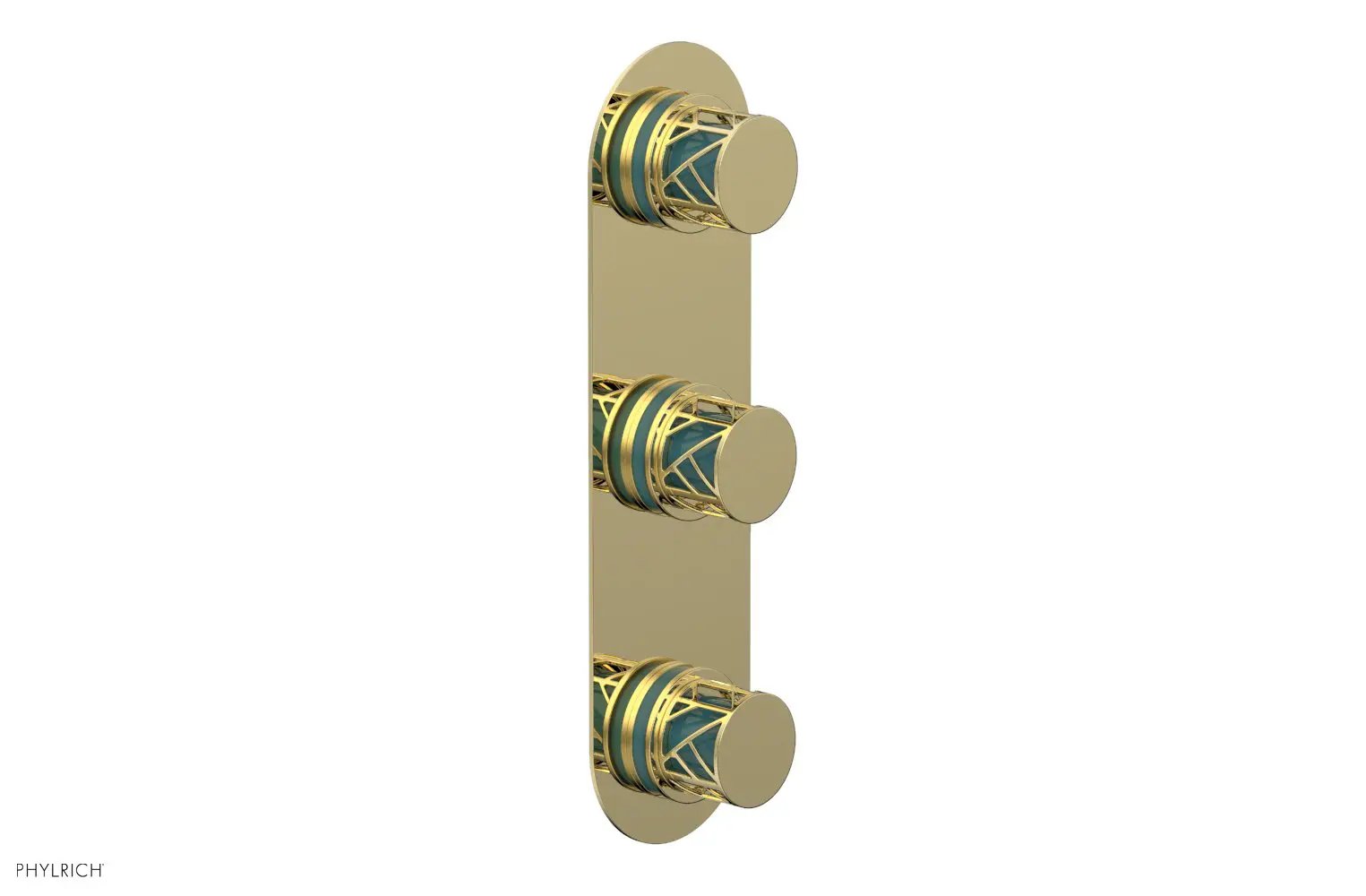 Phylrich JOLIE Thermostatic Valve with Two Volume Control with "Turquoise" Accents by Phylrich