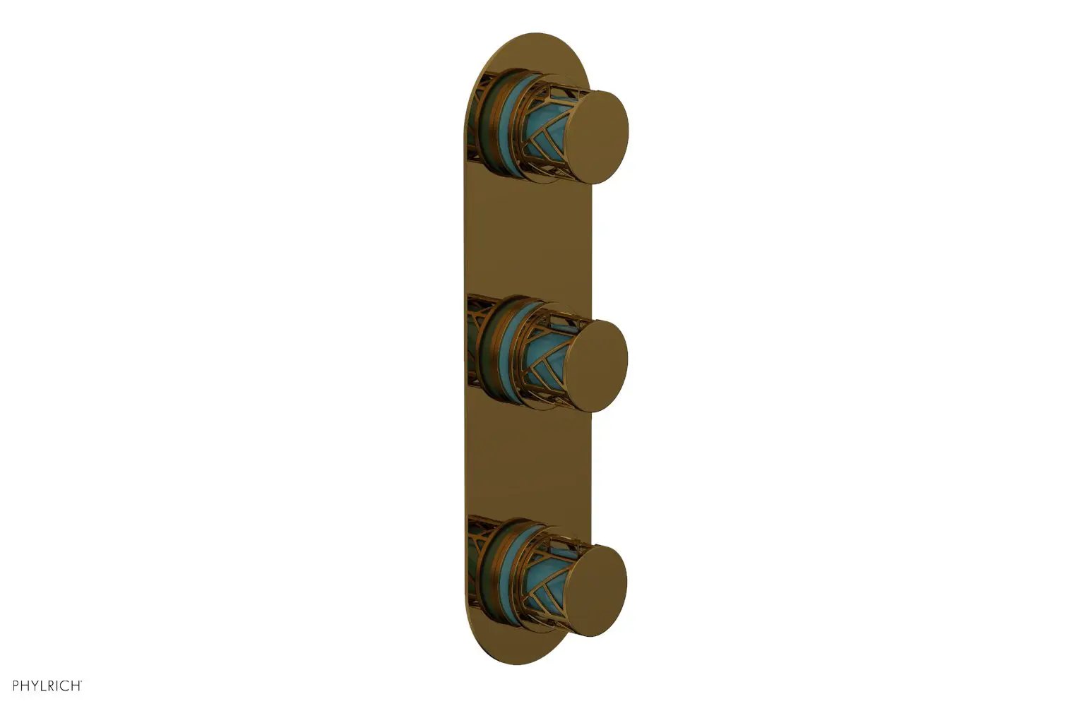 Phylrich JOLIE Thermostatic Valve with Two Volume Control with "Turquoise" Accents by Phylrich