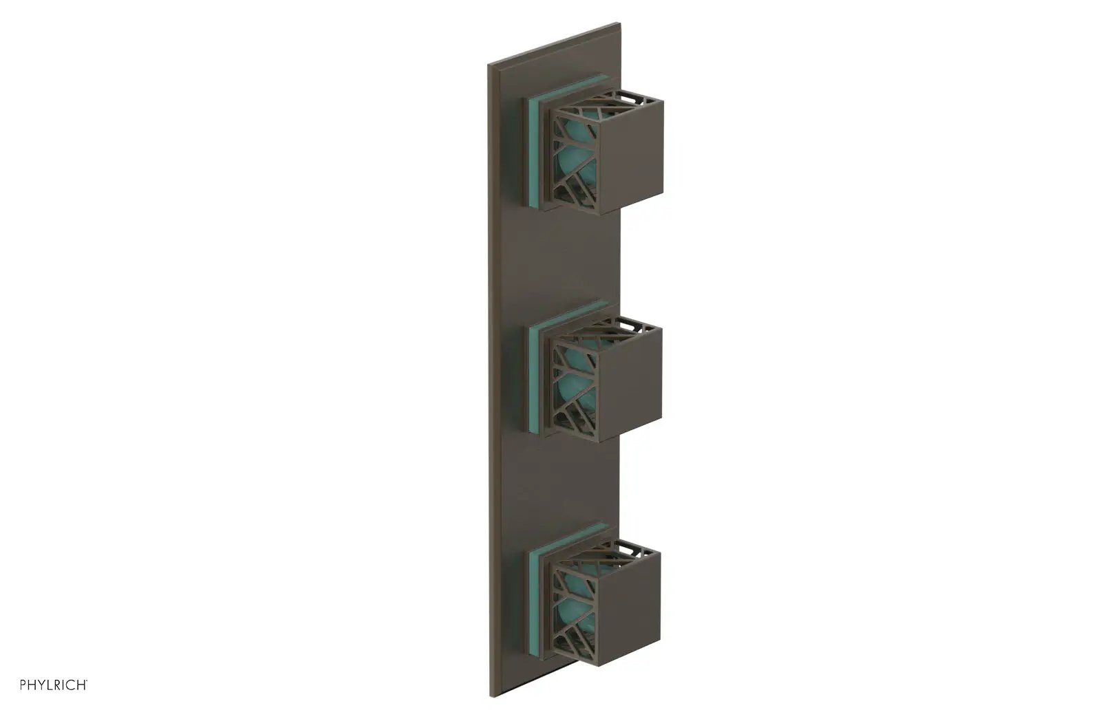 Phylrich JOLIE Thermostatic Valve with Two Volume Control with "Turquoise" Accents by Phylrich