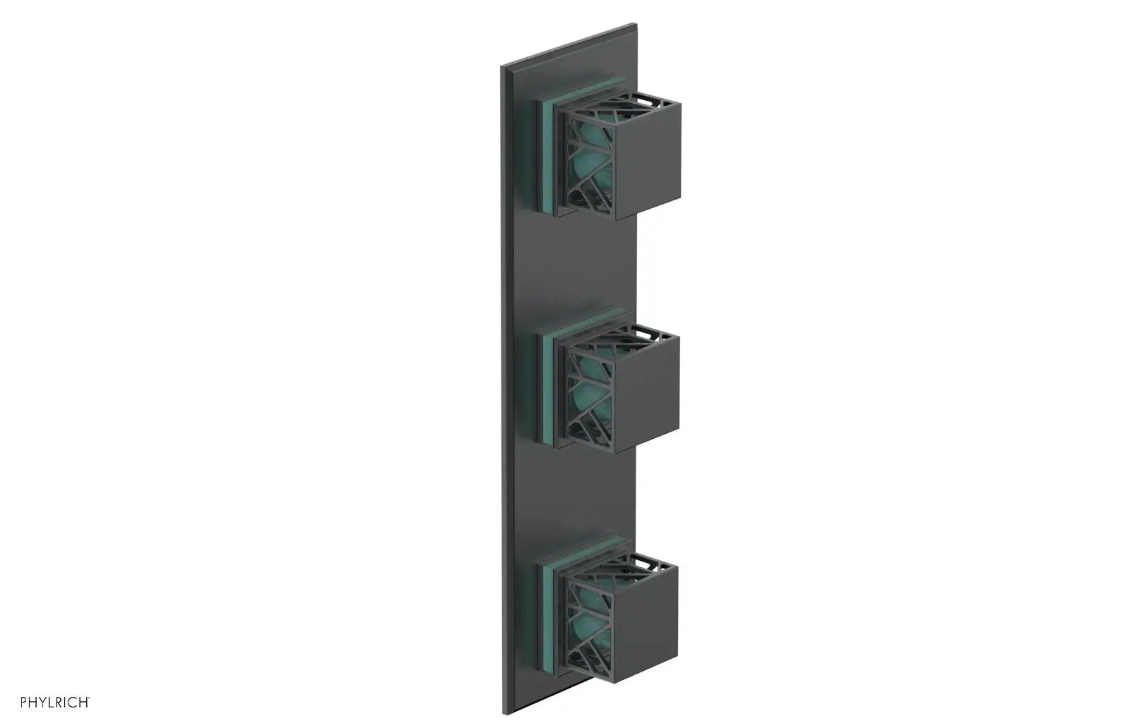 Phylrich JOLIE Thermostatic Valve with Two Volume Control with "Turquoise" Accents by Phylrich