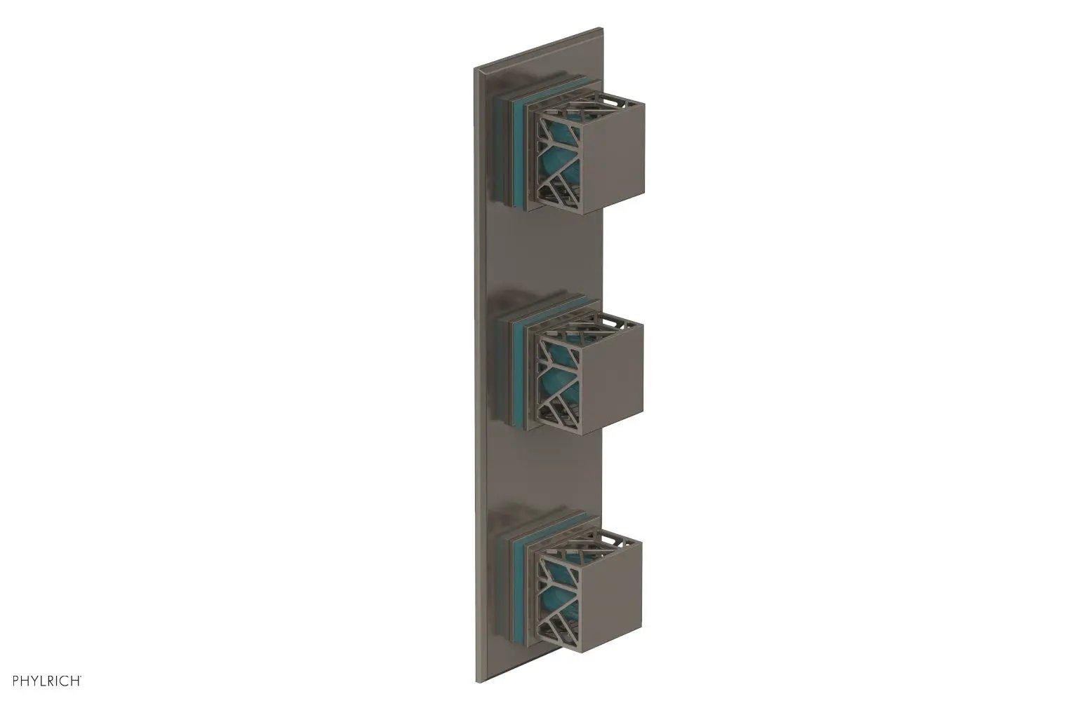 Phylrich JOLIE Thermostatic Valve with Two Volume Control with "Turquoise" Accents by Phylrich