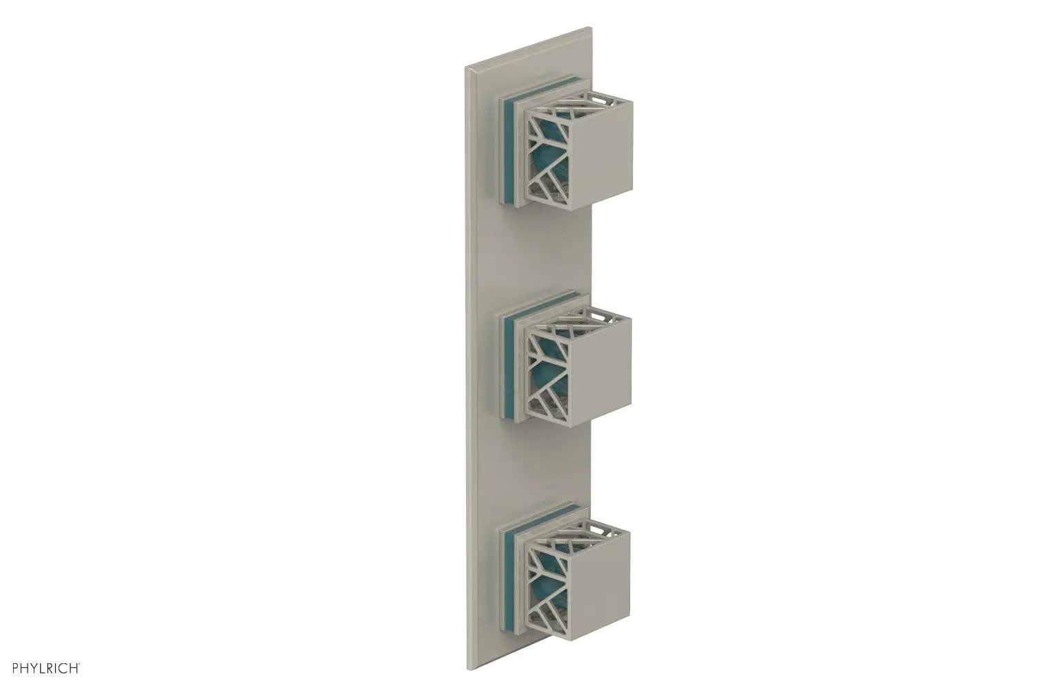 Phylrich JOLIE Thermostatic Valve with Two Volume Control with "Turquoise" Accents by Phylrich