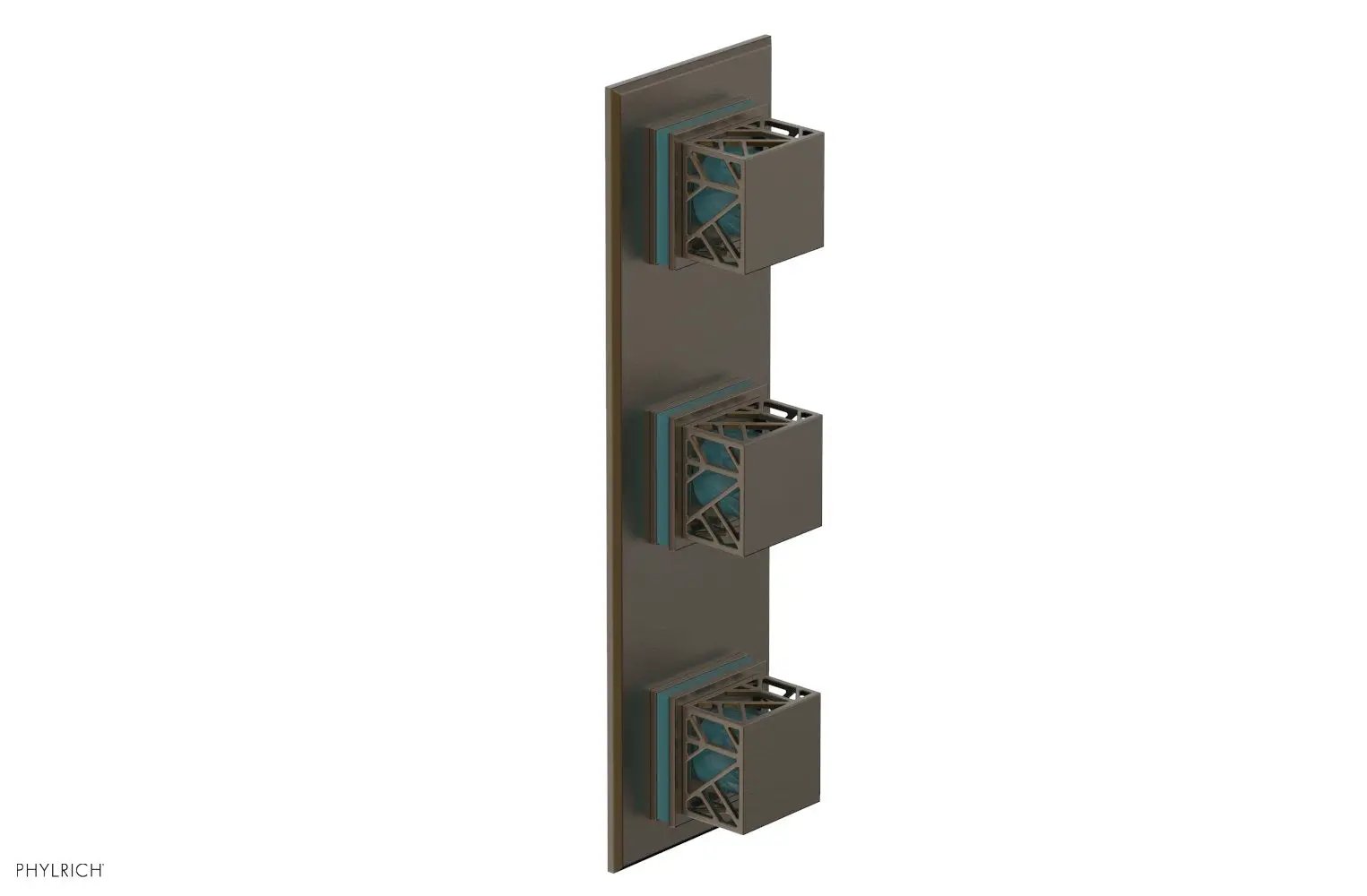 Phylrich JOLIE Thermostatic Valve with Two Volume Control with "Turquoise" Accents by Phylrich