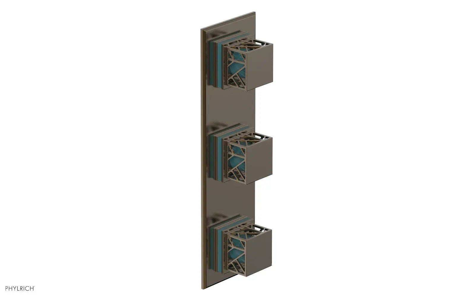 Phylrich JOLIE Thermostatic Valve with Two Volume Control with "Turquoise" Accents by Phylrich