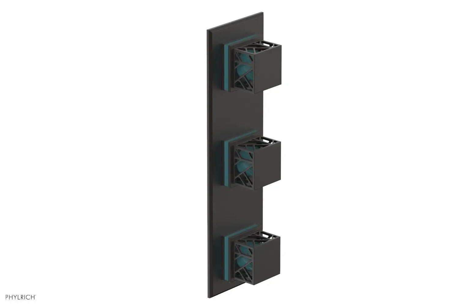 Phylrich JOLIE Thermostatic Valve with Two Volume Control with "Turquoise" Accents by Phylrich
