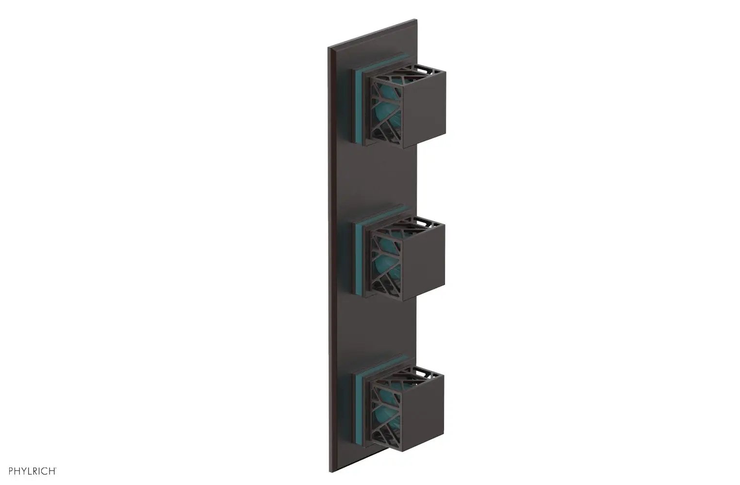 Phylrich JOLIE Thermostatic Valve with Two Volume Control with "Turquoise" Accents by Phylrich