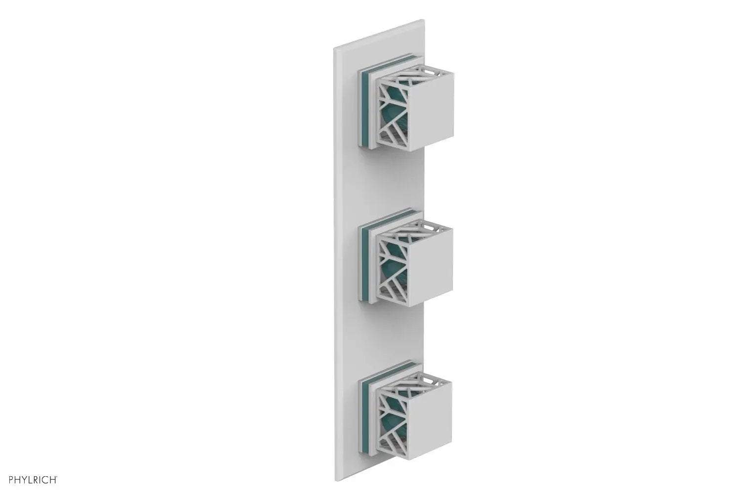 Phylrich JOLIE Thermostatic Valve with Two Volume Control with "Turquoise" Accents by Phylrich