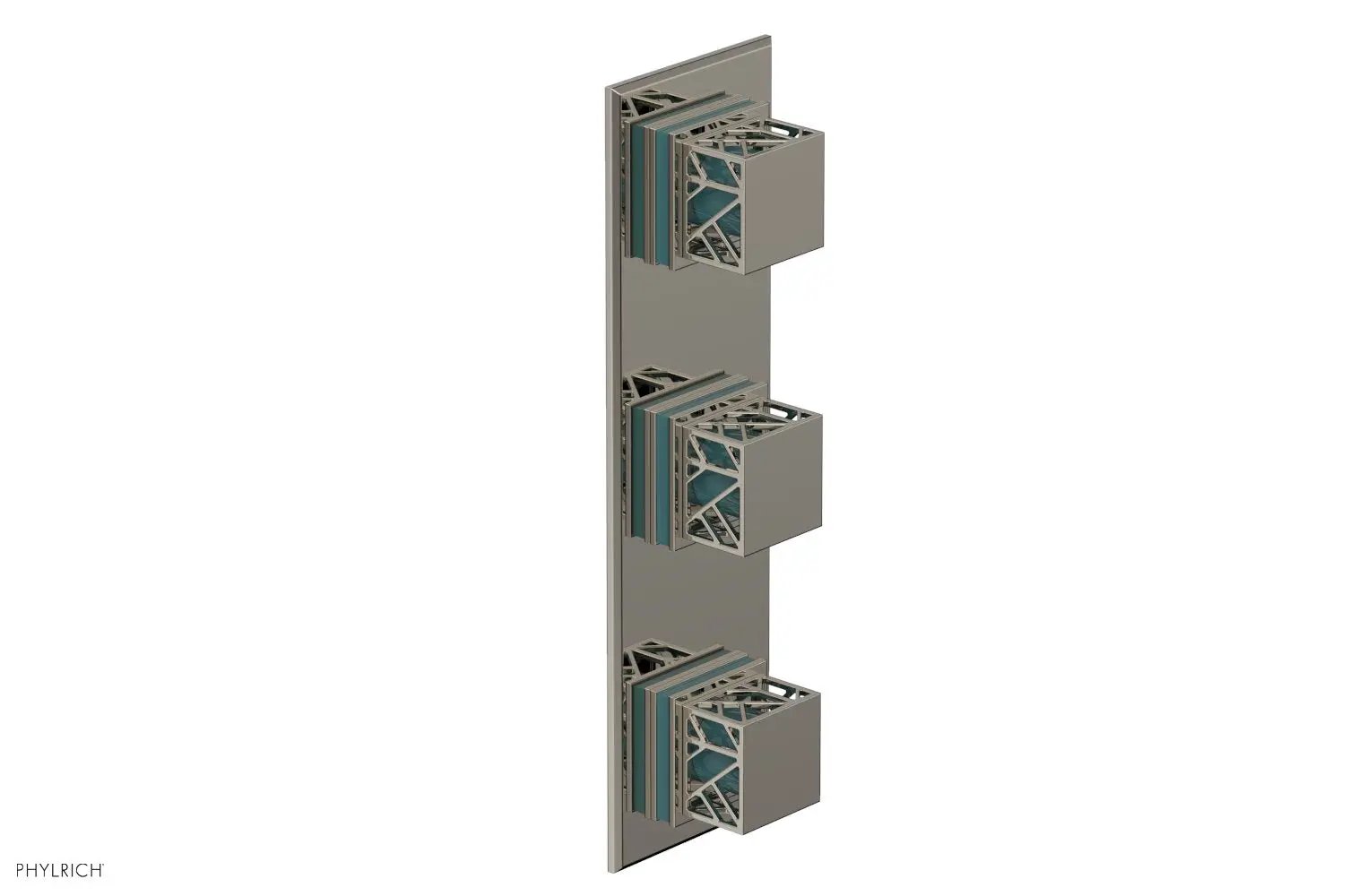 Phylrich JOLIE Thermostatic Valve with Two Volume Control with "Turquoise" Accents by Phylrich
