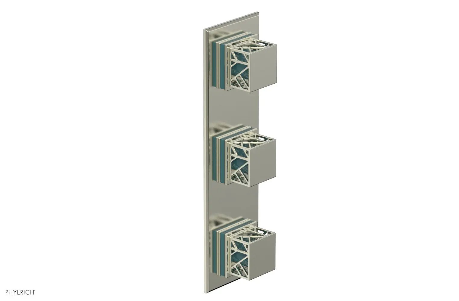 Phylrich JOLIE Thermostatic Valve with Two Volume Control with "Turquoise" Accents by Phylrich