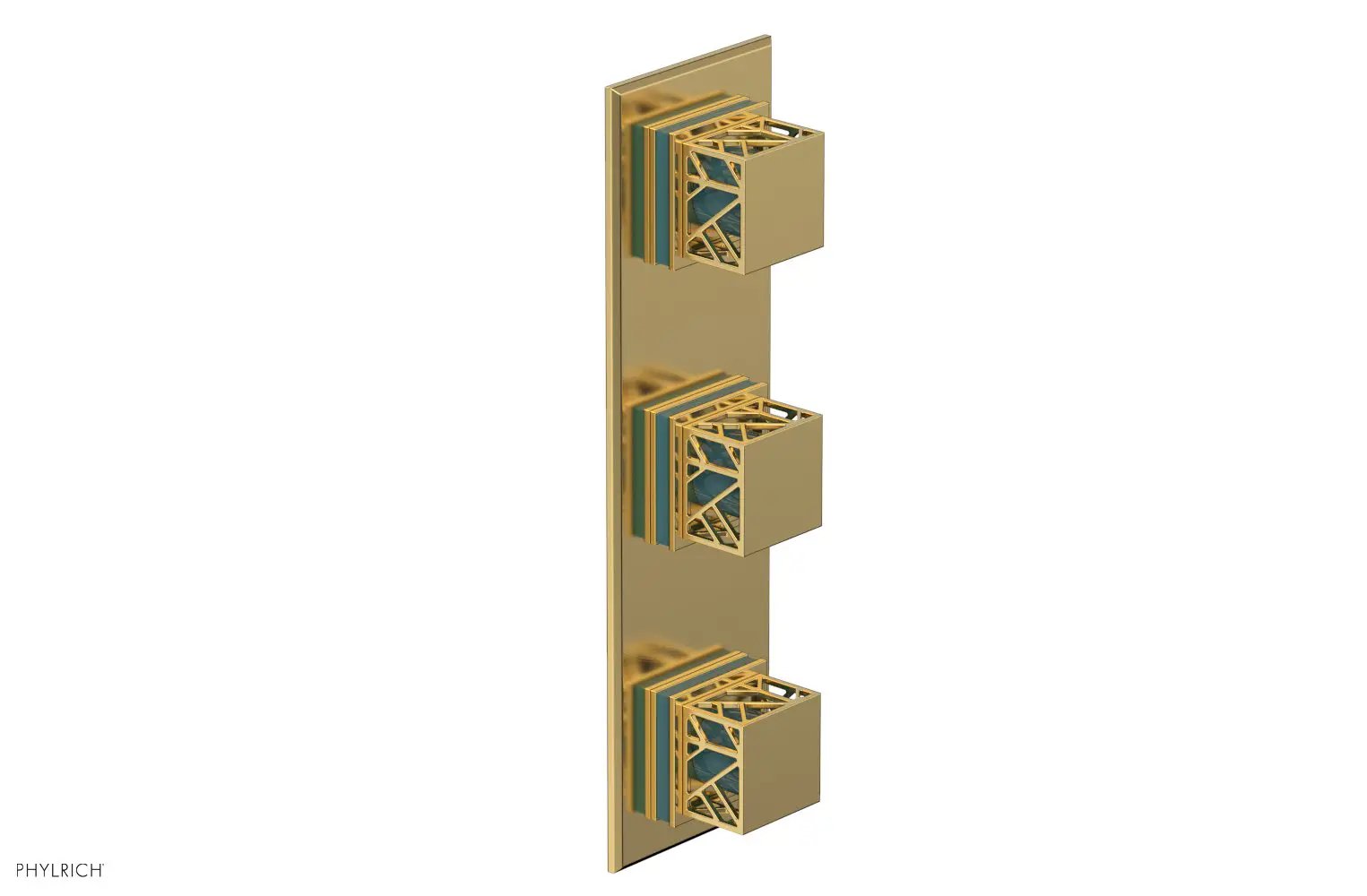 Phylrich JOLIE Thermostatic Valve with Two Volume Control with "Turquoise" Accents by Phylrich