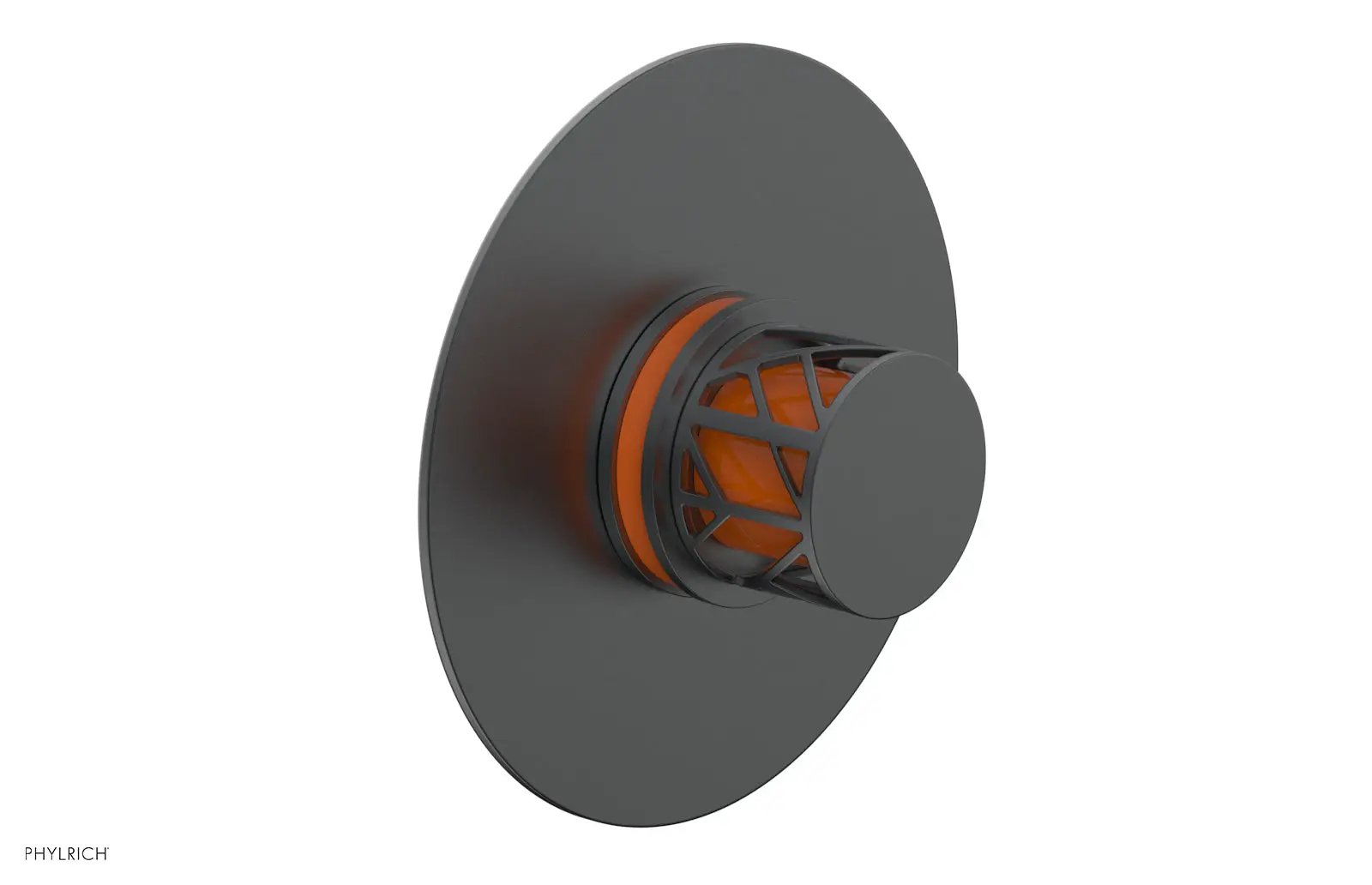 Phylrich JOLIE Thermostatic Shower Trim, Round Handle with "Orange" Accents by Phylrich