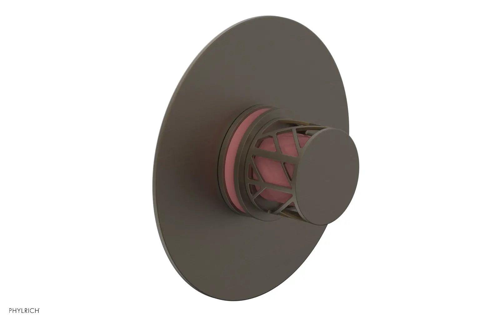 Phylrich JOLIE Thermostatic Shower Trim, Round Handle with "Pink" Accents by Phylrich