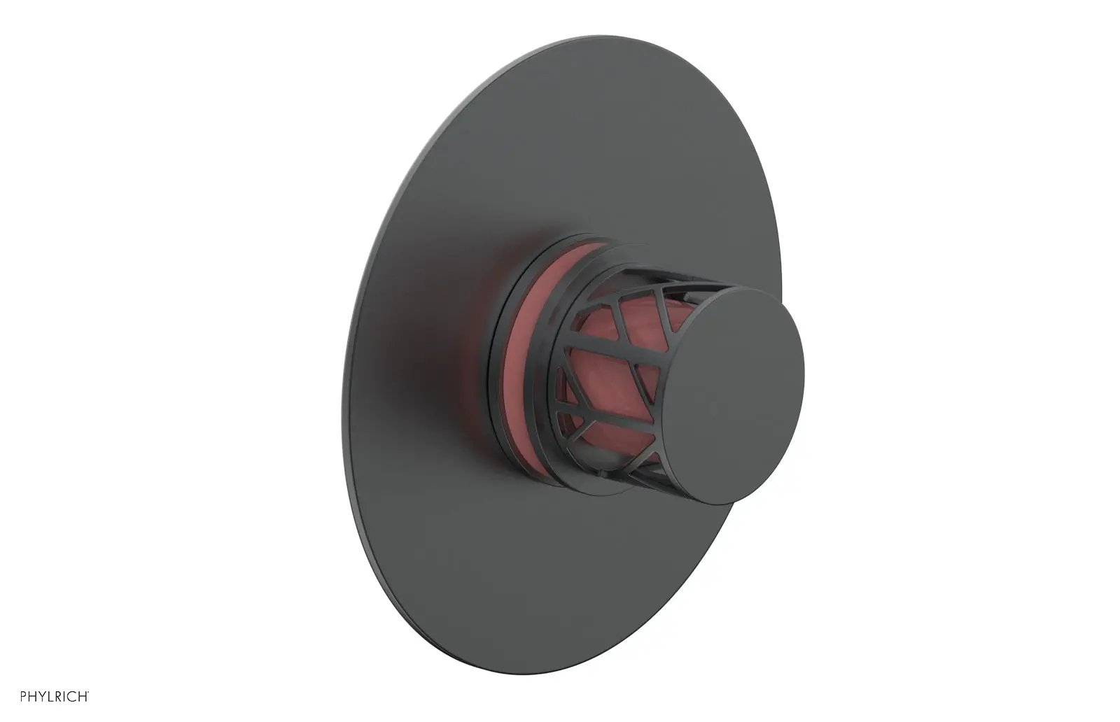 Phylrich JOLIE Thermostatic Shower Trim, Round Handle with "Pink" Accents by Phylrich